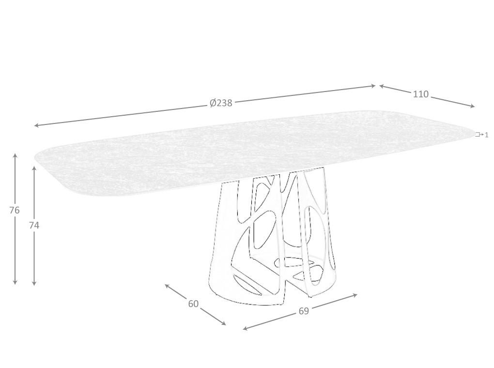 ANGEL CERDA Esstisch ovales Fass porzellanmarmor
