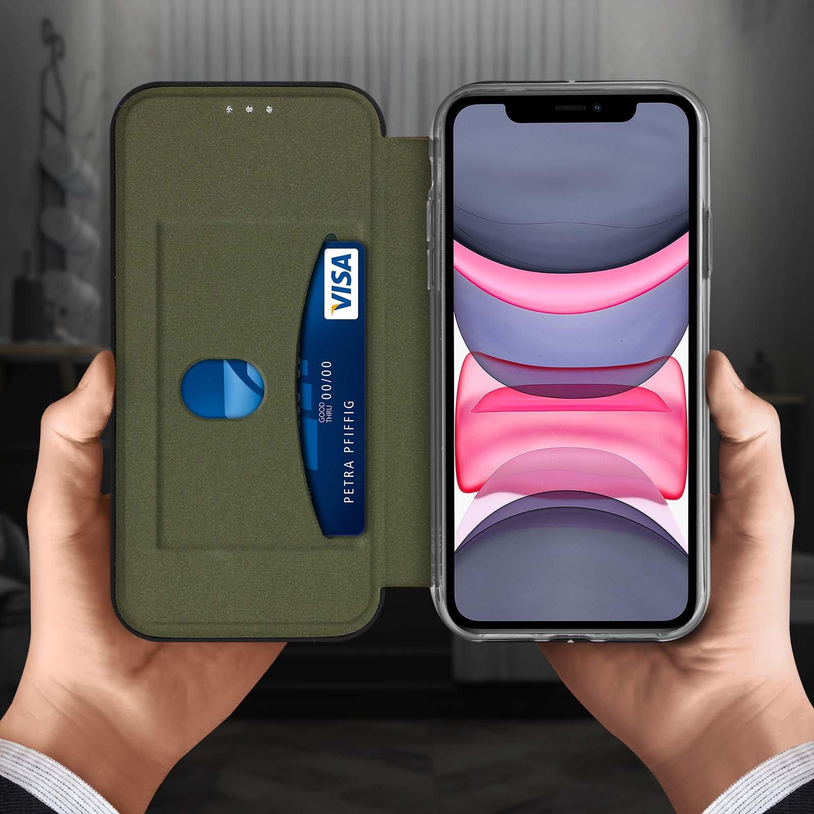 Avizar Kunstlederhülle iPhone 11 Schwarz