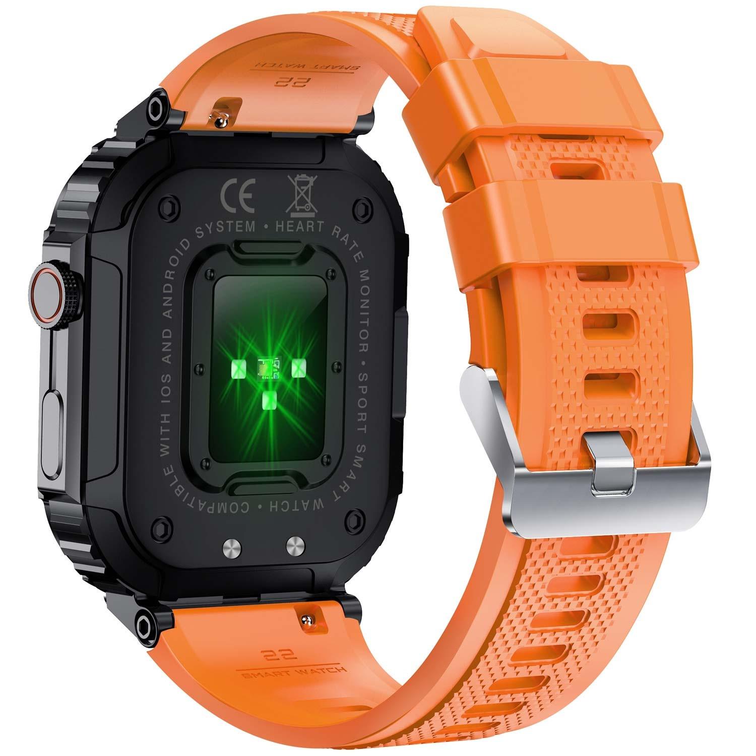 DENVER SWC-191O Bluetooth-Smartwatch mit Herzfrequenz-, Blutdruck- und Blutsauerstoffsensor und Anruffunktion