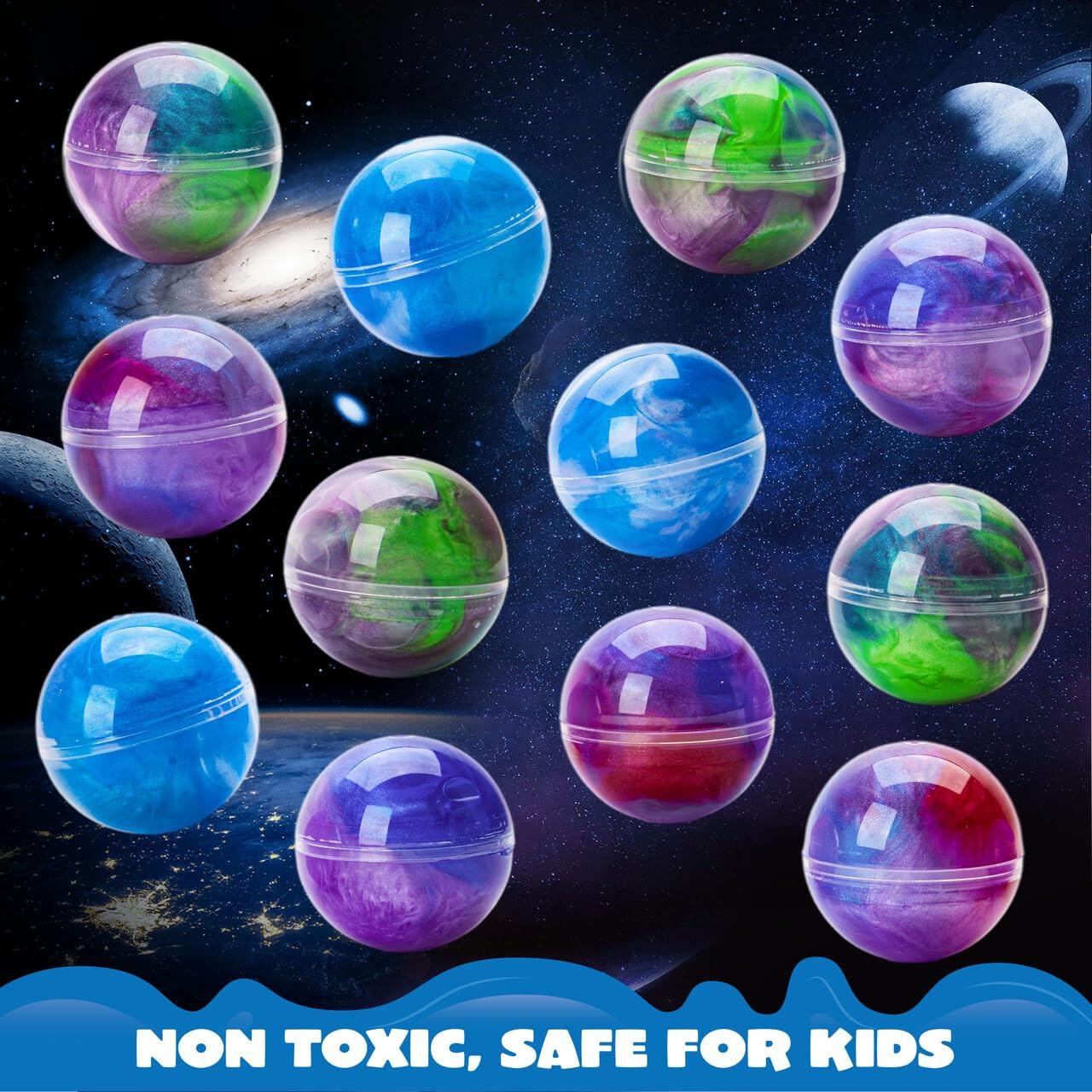 Activity-board 24er Pack Galaxy Slime Ball Partybevorzugungen - flauschig, nicht klebrig, fleckenfrei, stressabbauend, Schleimkits