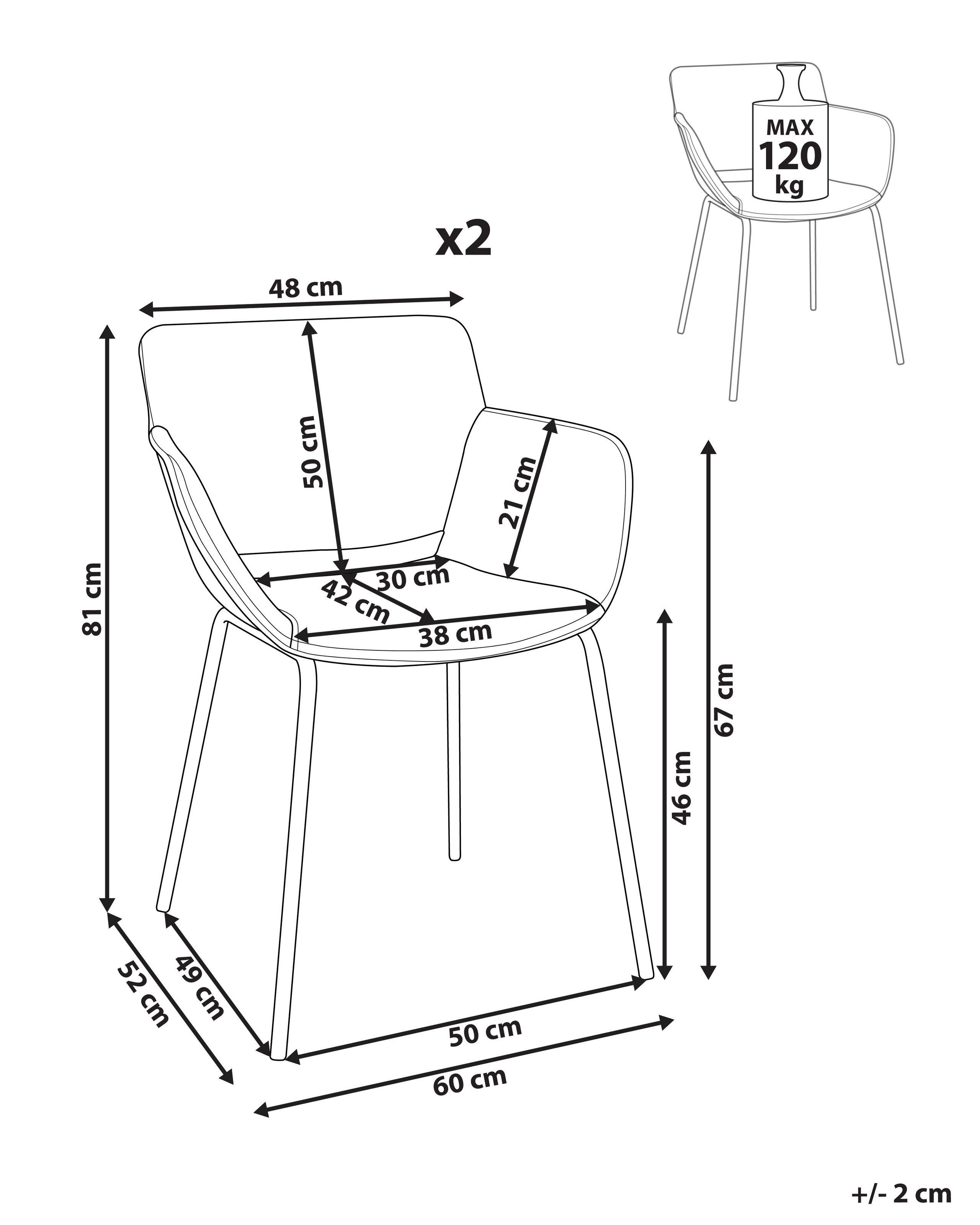 Beliani Esszimmerstuhl 2er Set aus Polyester Modern AXTEL