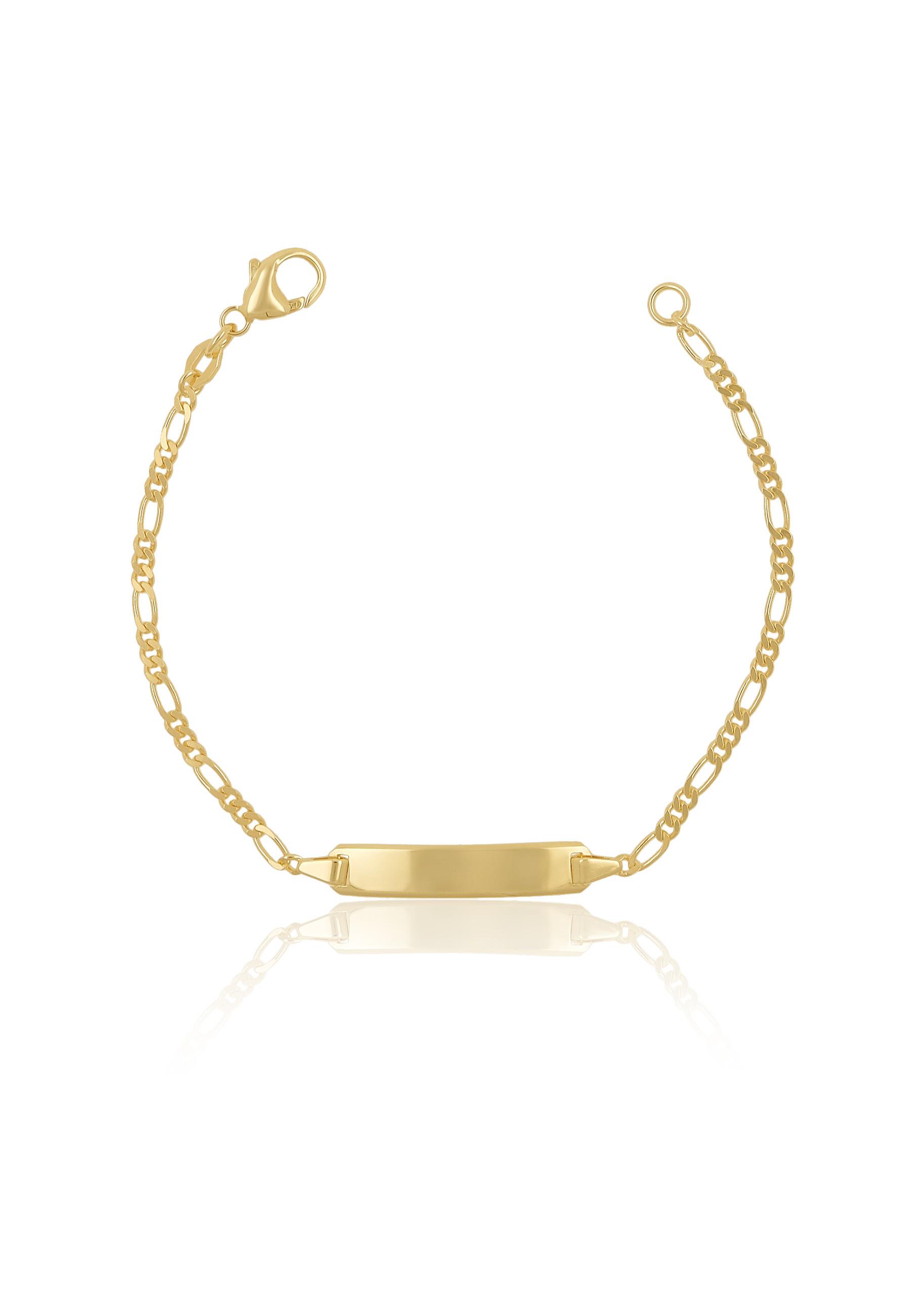 MUAU Schmuck ID-Bracelet Figaro Gelbgold 750, 2.2mm, 17cm