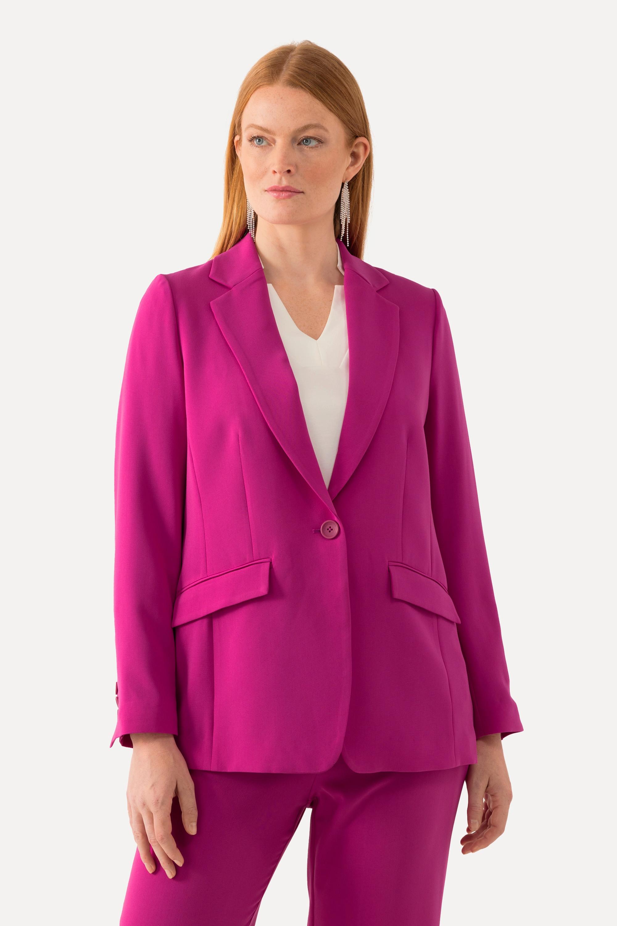 Ulla Popken Blazer, Reverskragen, Klappentaschen, Knopfverschluss
