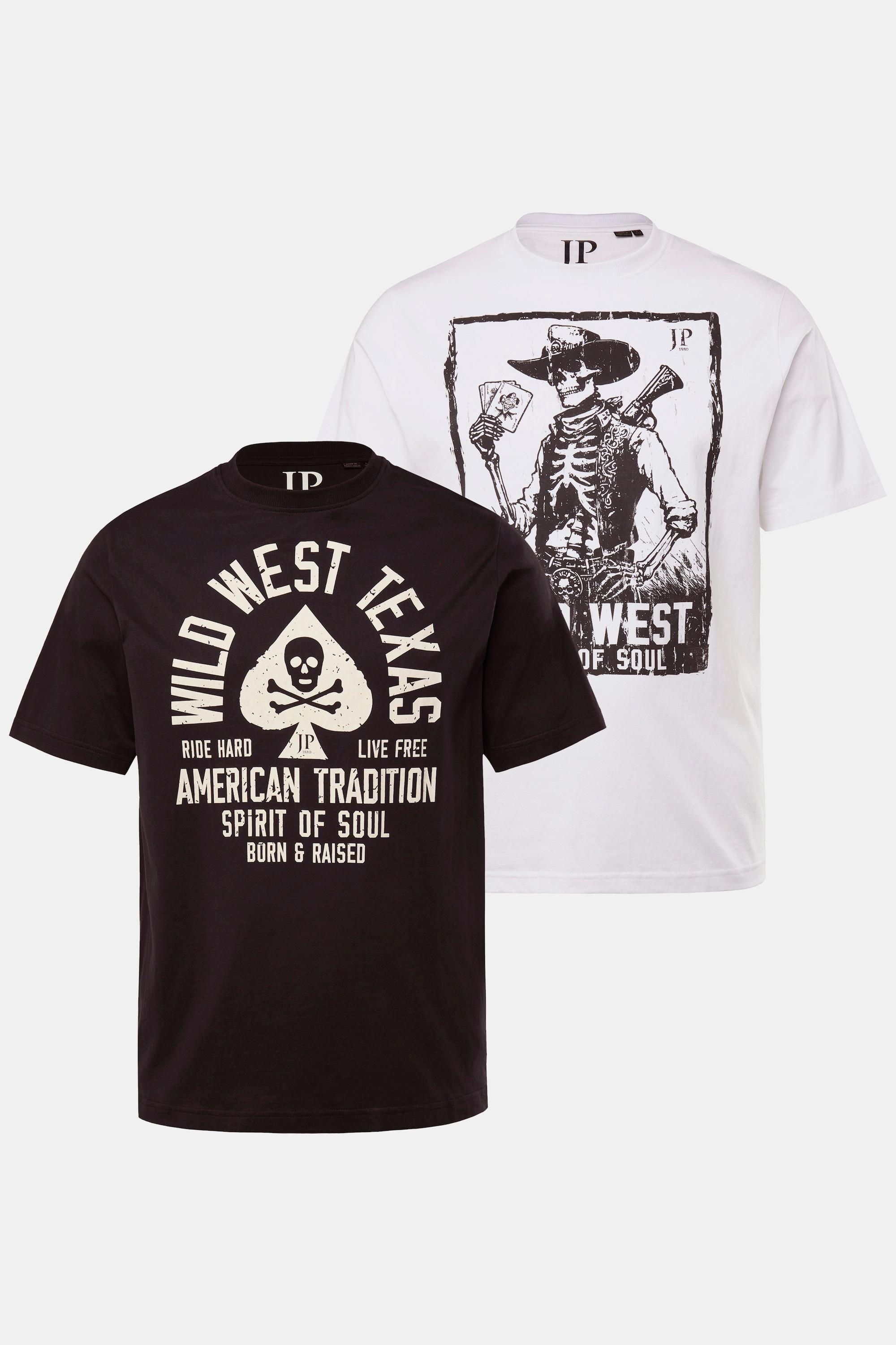 JP1880 2er-Pack Halbarm T-Shirts mit Brustprint