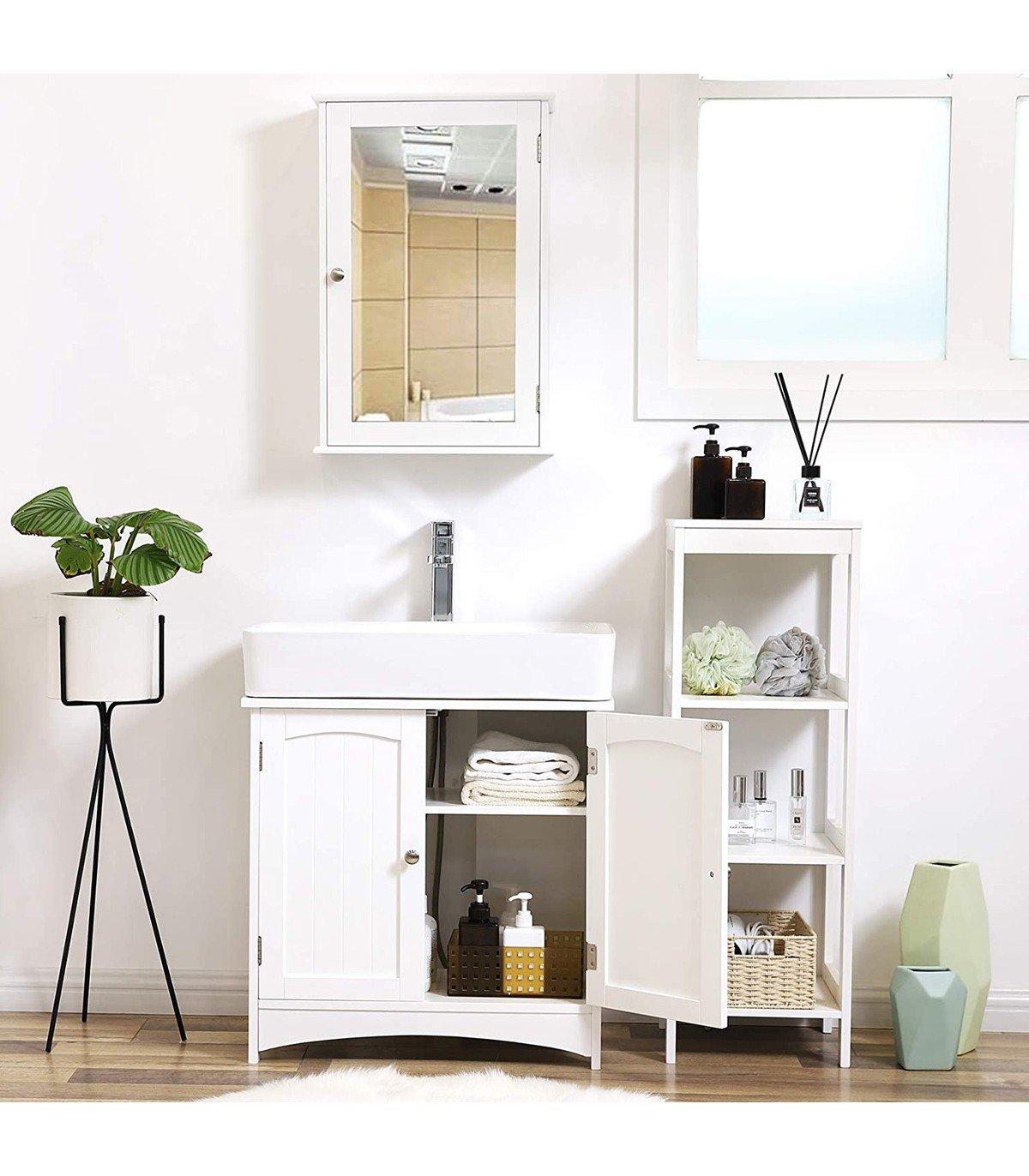 Calicosy Verstellbarer Unterschrank mit drehbaren Türen,es MDF