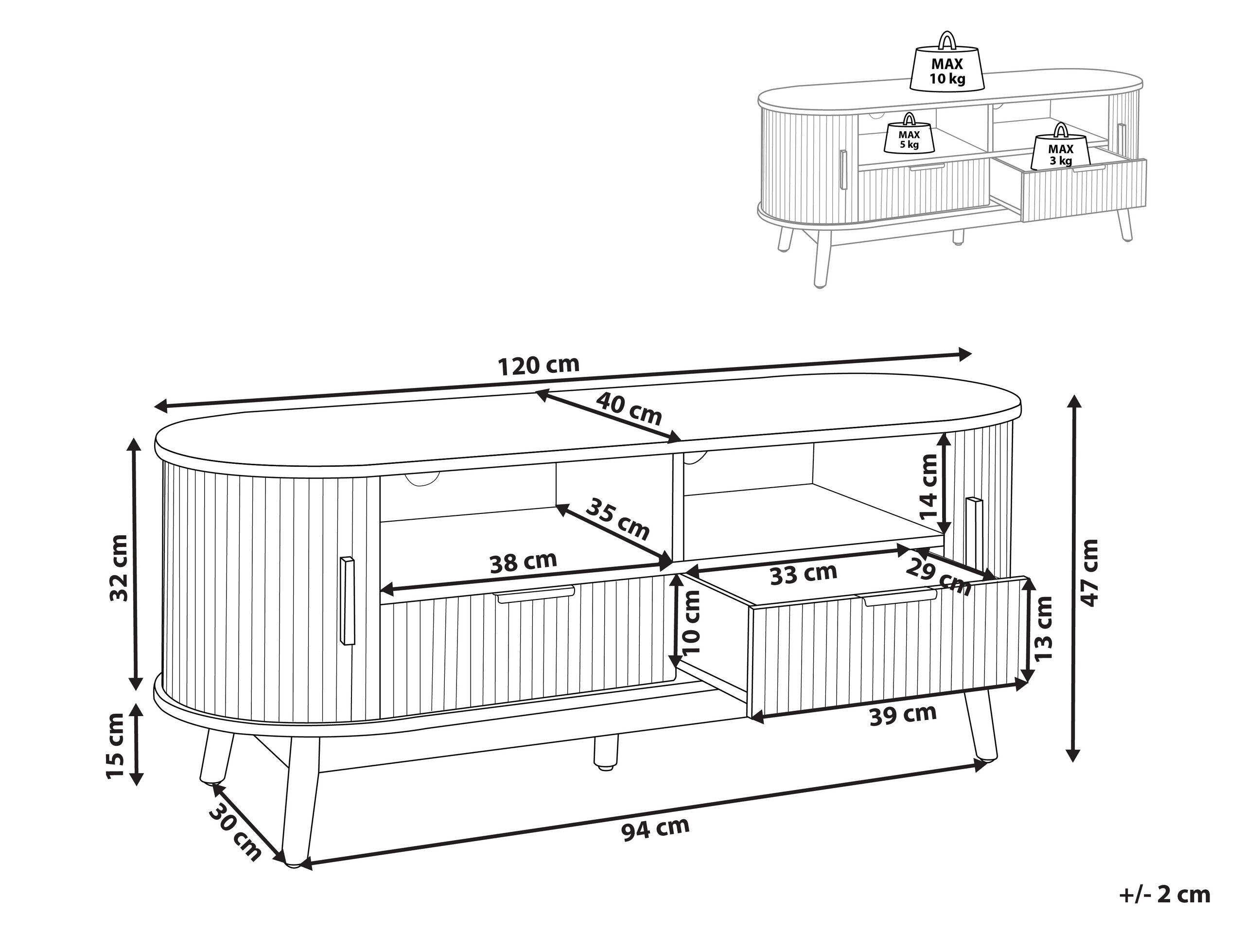 Beliani TV-Möbel aus MDF-Platte Boho SELAH