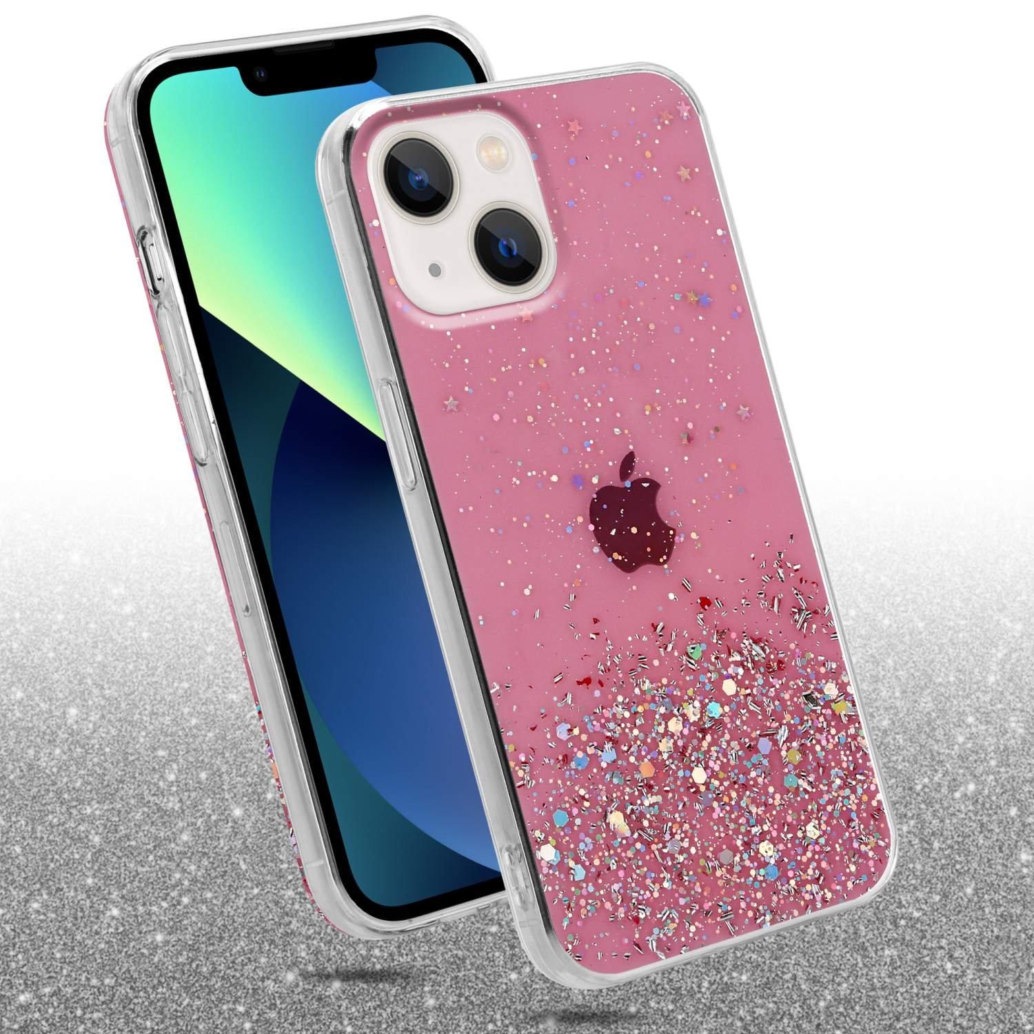 Cadorabo Hülle für Apple iPhone 14 PLUS TPU Silikon mit funkelnden Glitter