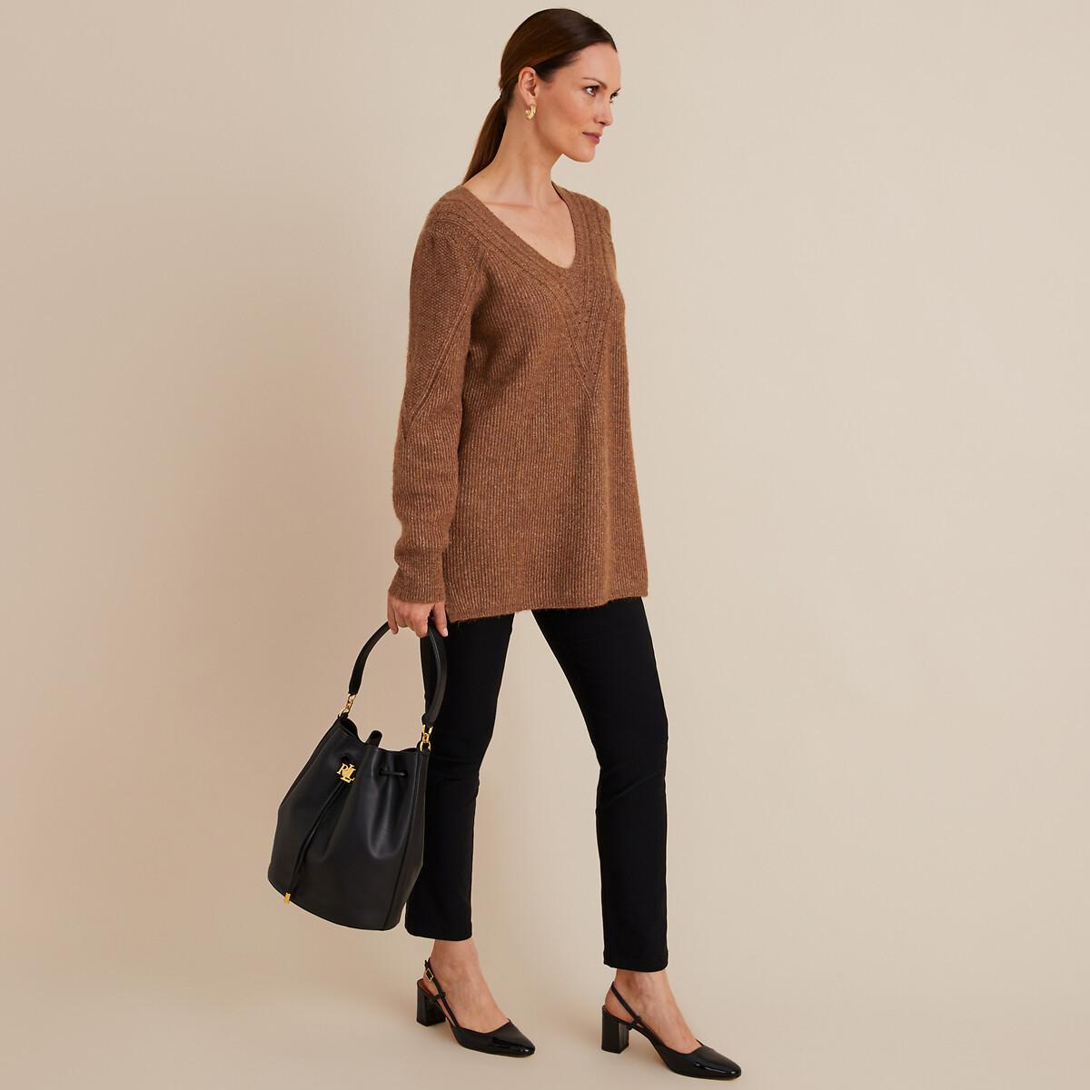 La Redoute Collections Feinstrickpullover mit V-Ausschnitt