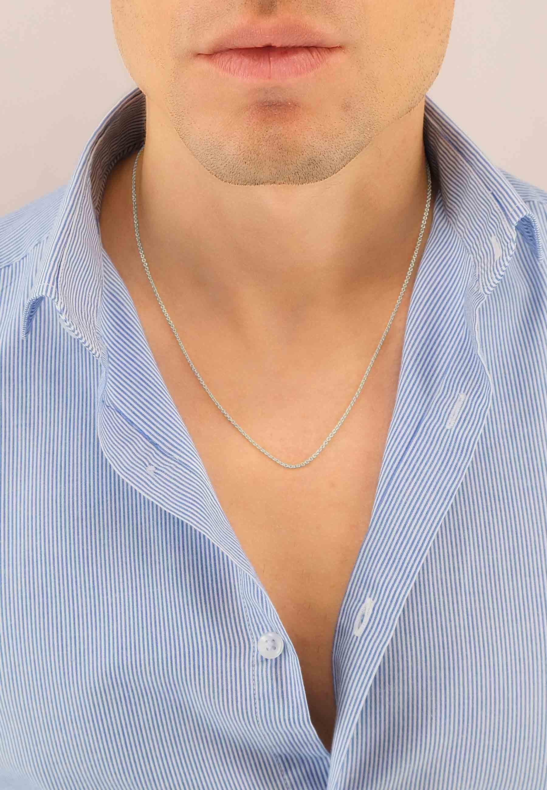 MUAU Schmuck Collier Rundanker Weissgold 750, 1.5mm, 38cm