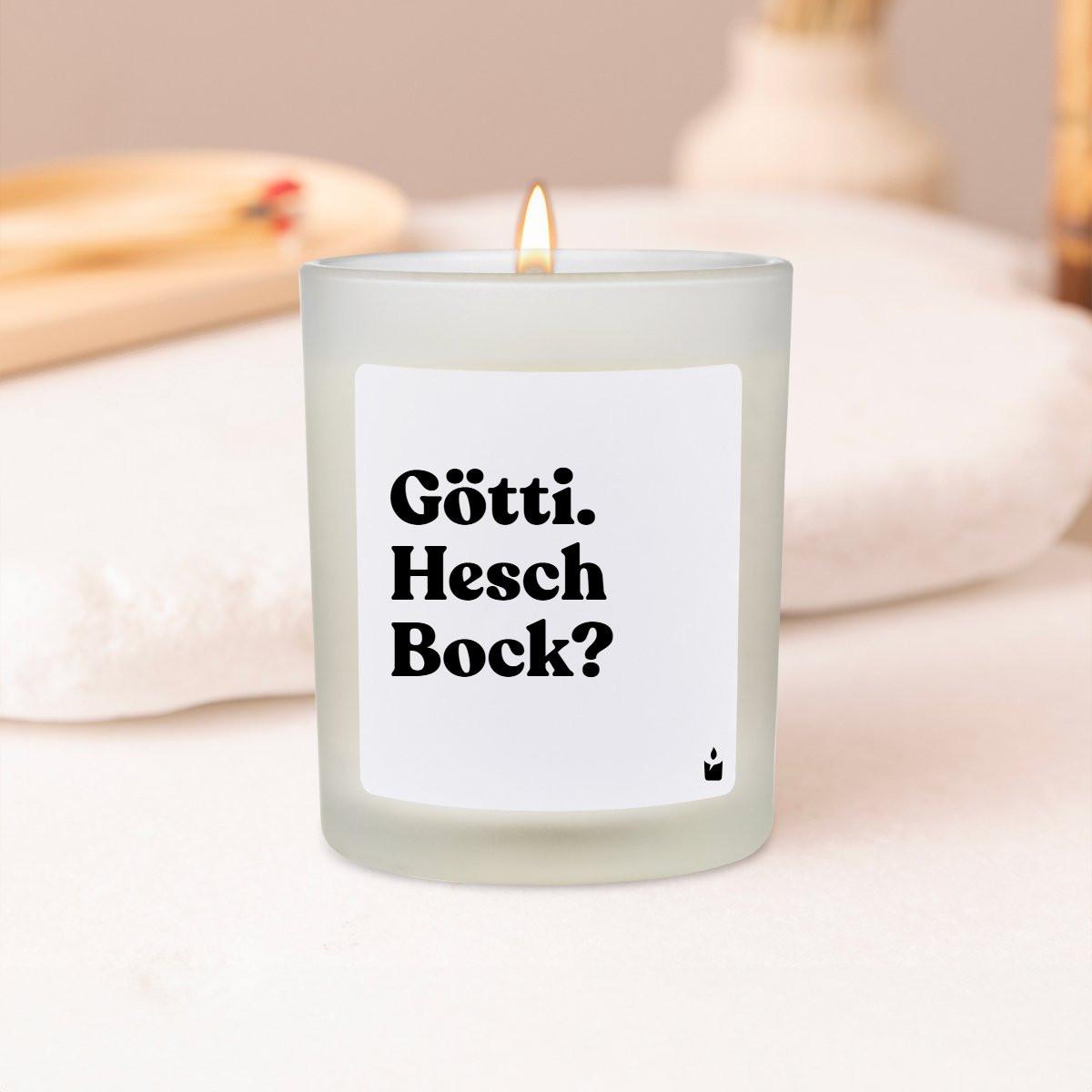 CandleHand Duftkerze Flowery Götti. Hesch Bock?