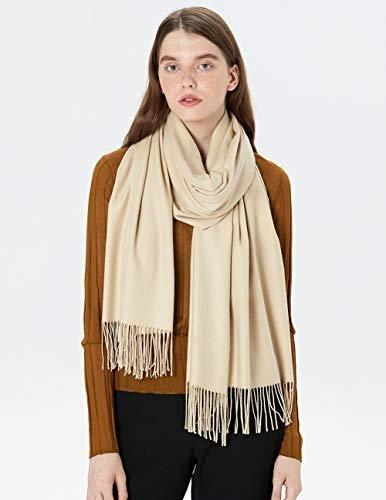 Only-bags.store Schal Warm Winter Herbst unifarben Baumwolle mit quasten/fransen, 40+ Farben Einfarbig & Kariert