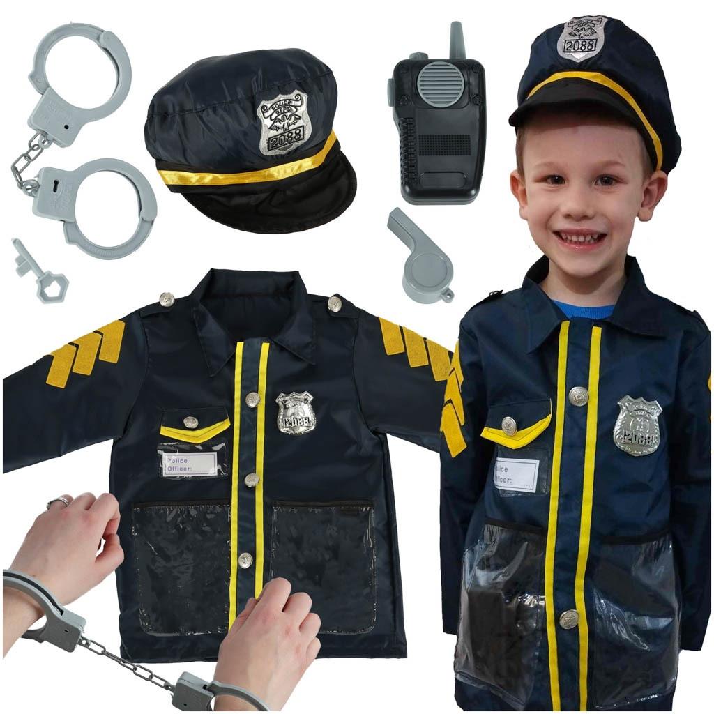 Pricenet Karnevalskostüm Polizist Handschellen Set 3-8 Jahre alt