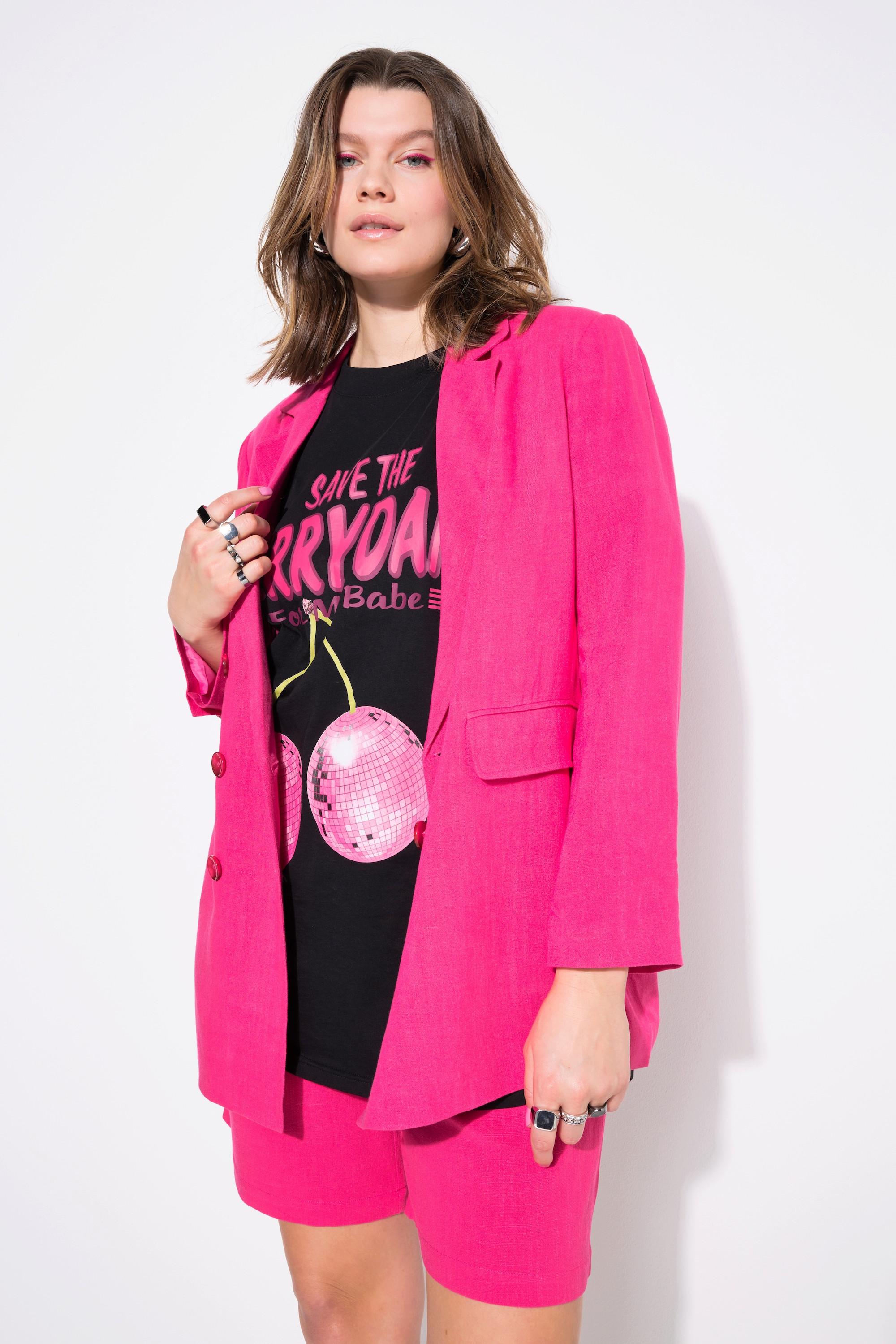 Studio Untold Leinenmix-Blazer, Loose Fit, Doppelreiher