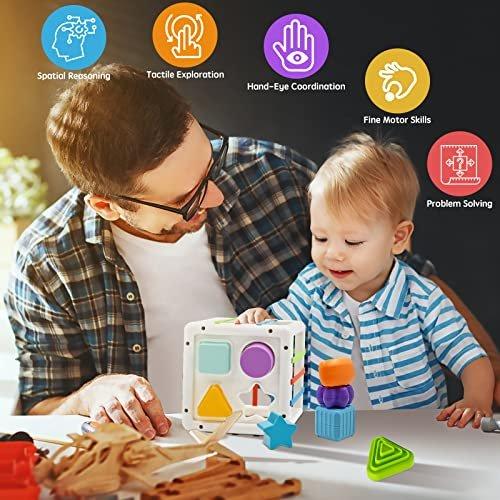 Activity-board Würfel zum Sortieren von Formen - Babyspielzeug für Feinmotorik und frühes Lernen