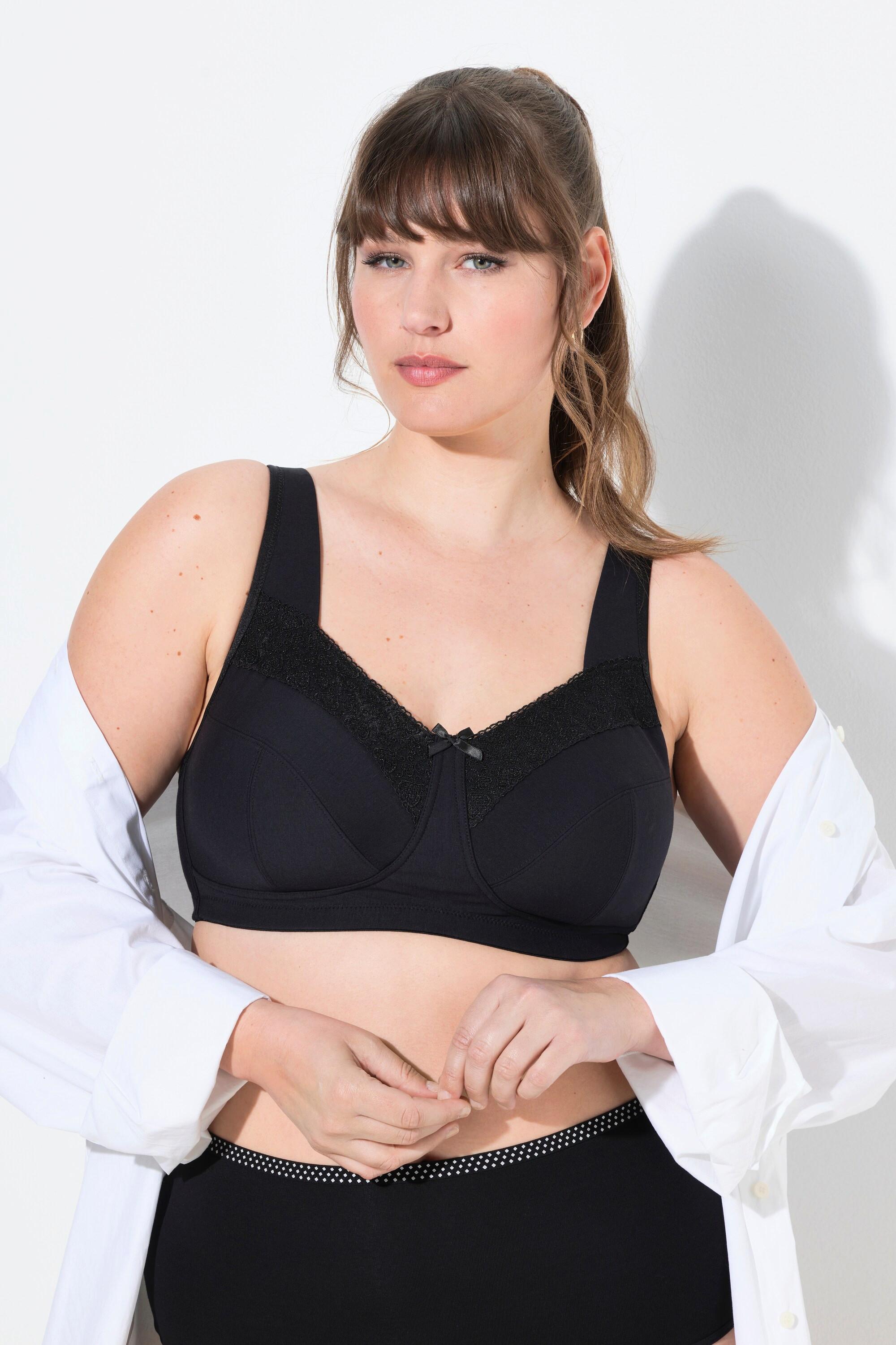 Ulla Popken Entlastungs-BH, bügellos, Blüten/Herzspitze, Cup C - H