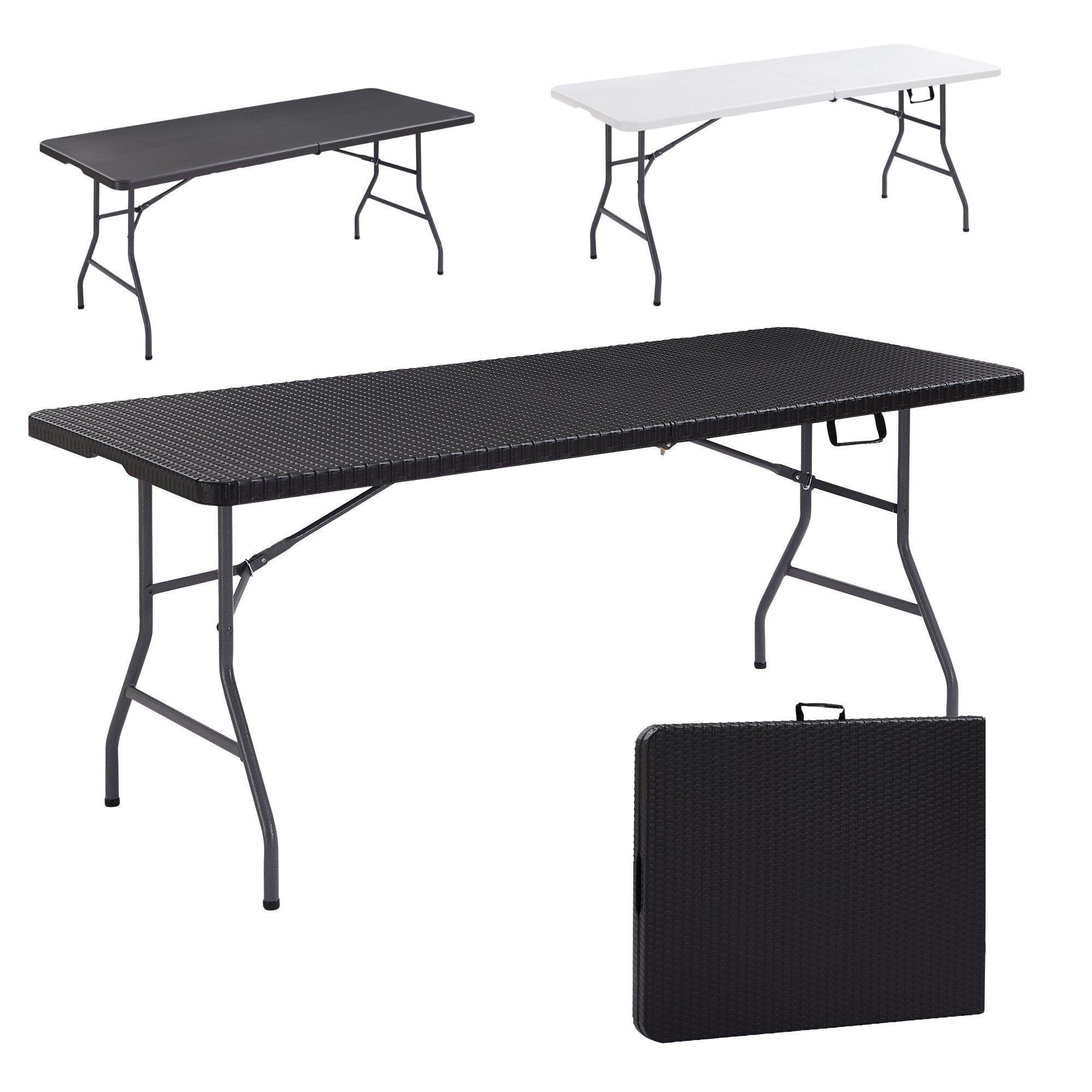 Arebos Klapptisch Buffettisch Rattan Optik Gartentisch Campingtisch Klappbar