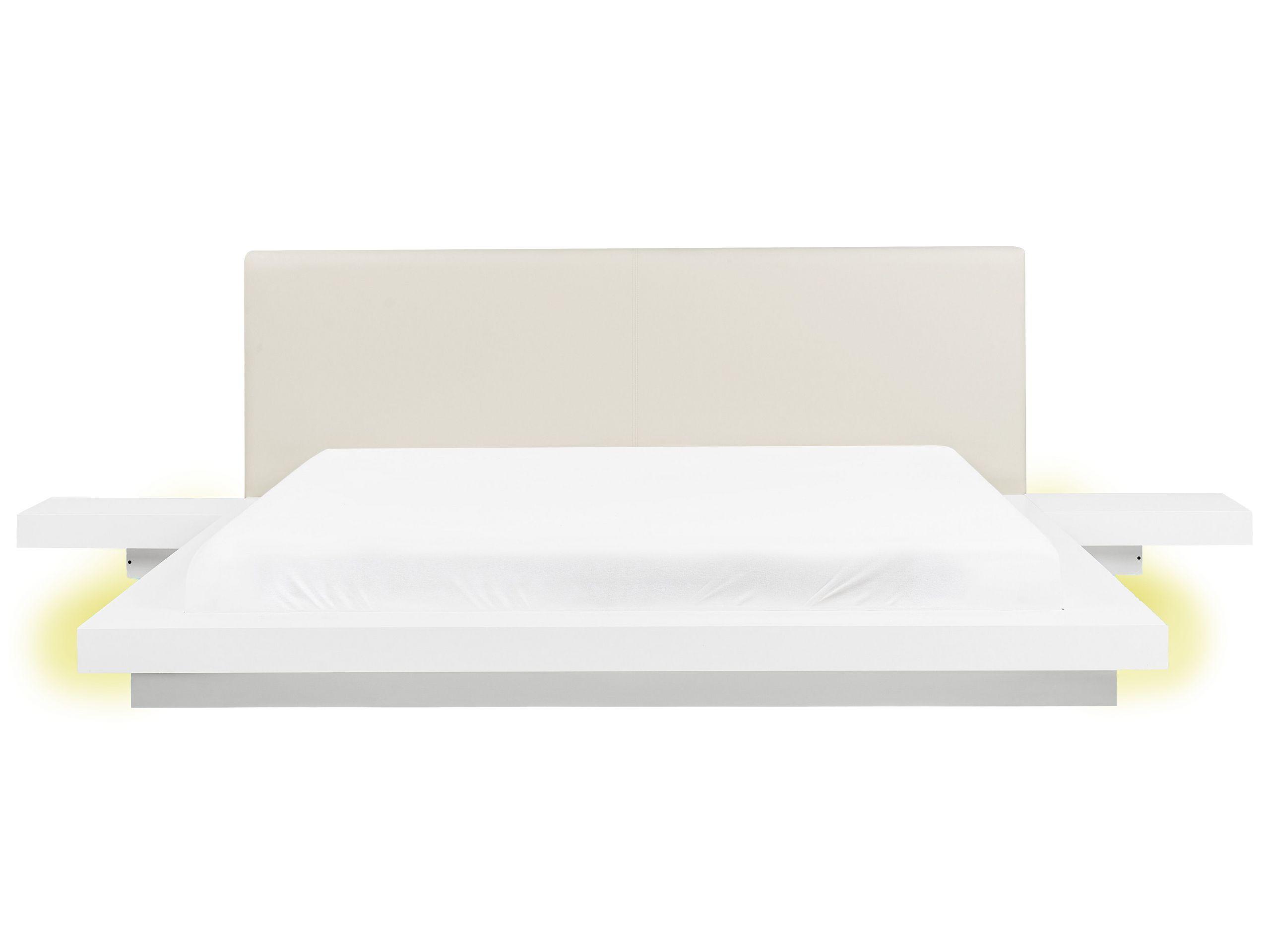 Beliani Bett mit LED aus MDF-Platte Skandinavisch ZEN