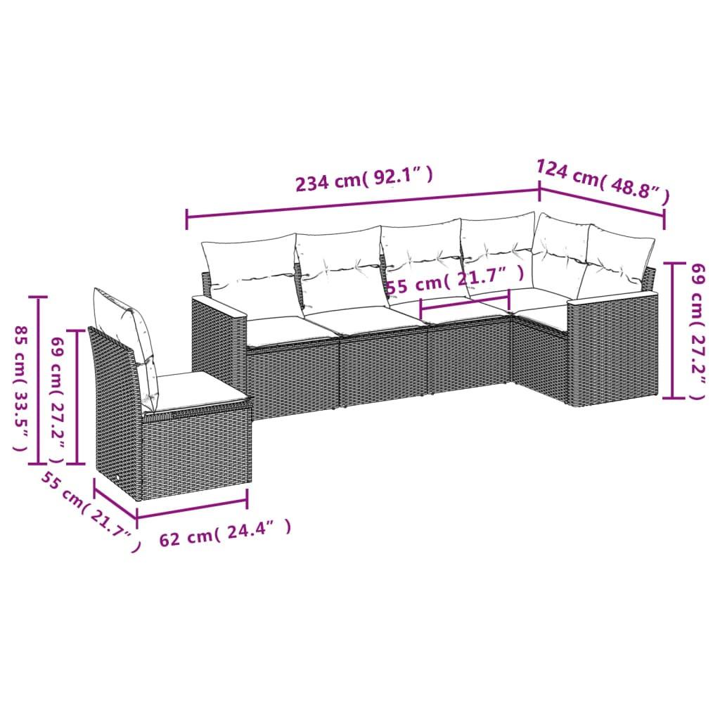 VidaXL Garten sofagarnitur poly-rattan