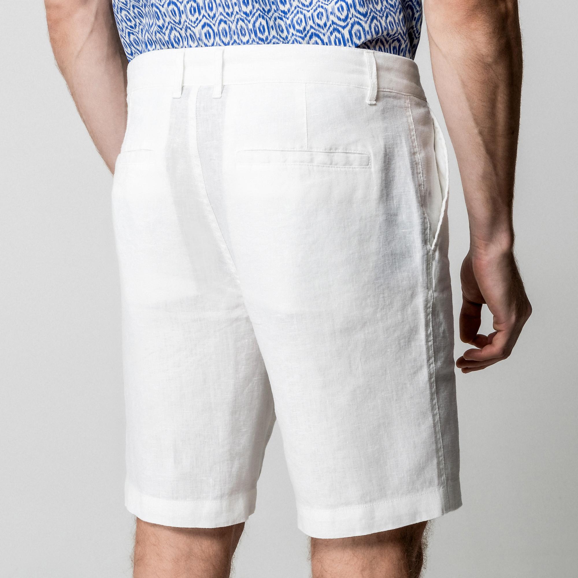 Manor Man Regular Fit Leinen Shorts
