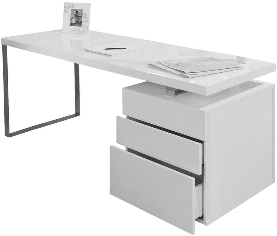 mutoni Schreibtisch 3 Schubladen 180x85x76cm weiss