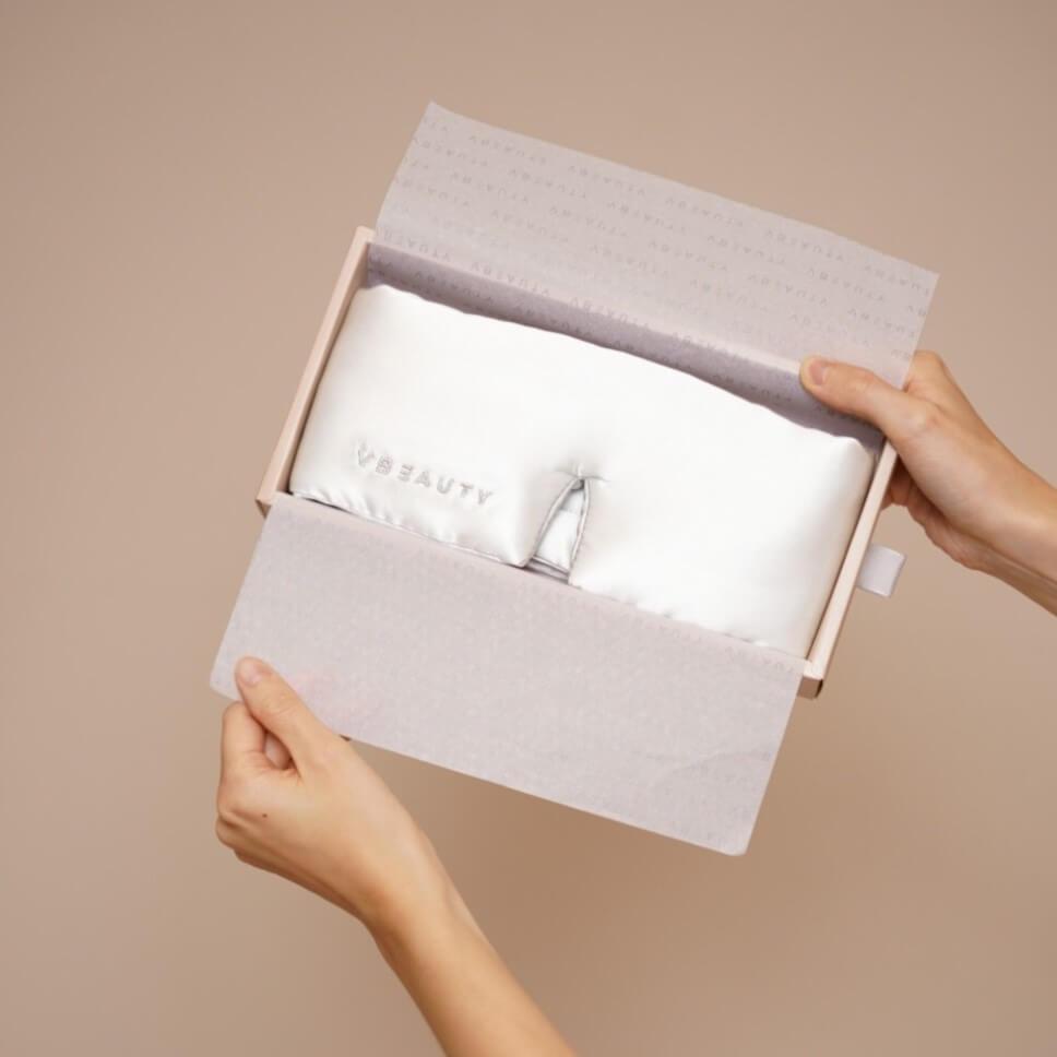 VBEAUTY Premium Deep Sleep Seiden Schlafmaske - Creme
