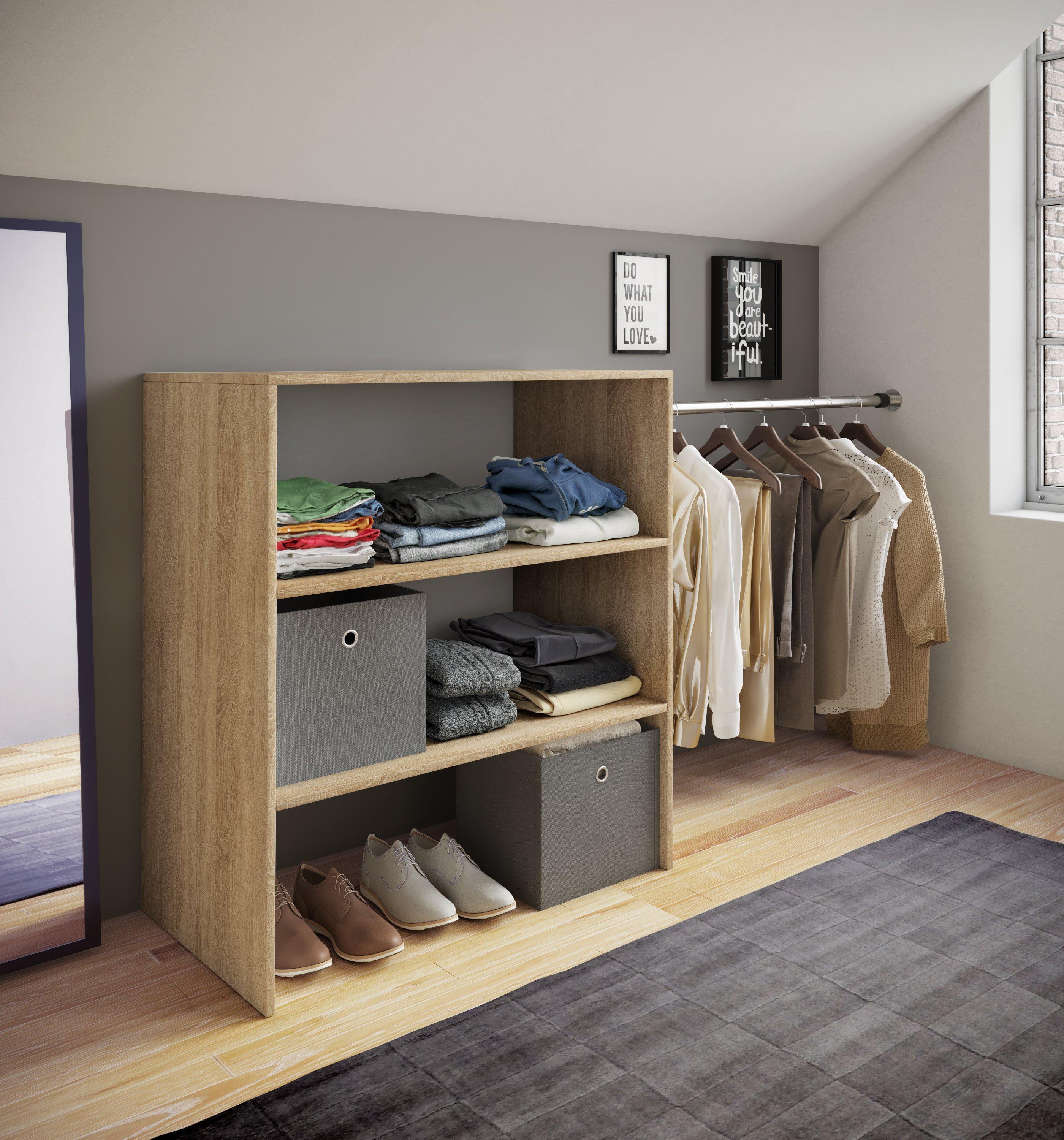 VCM Holz Offener Kleiderschrank begehbarer Kleiderregal Dachschrägen Regal Dacho ll