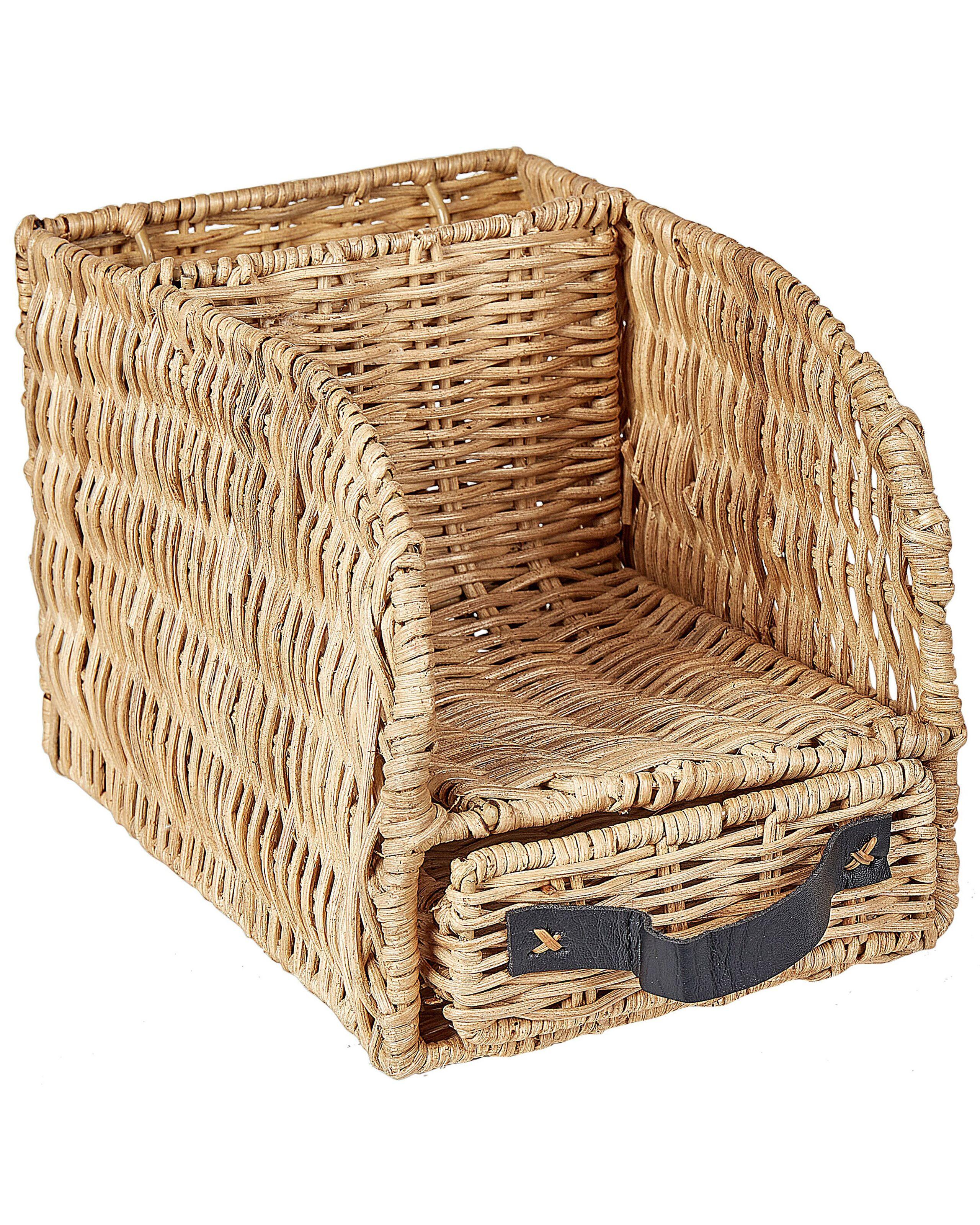 Beliani Schreibtisch-Organizer aus Rattan Boho MALPELO