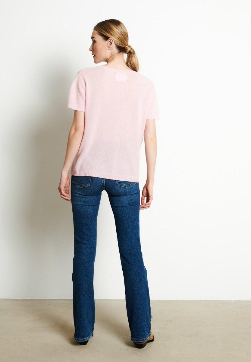 Studio Cashmere8 RIA 5 V-Neck T-Shirt mit Pfauendruck