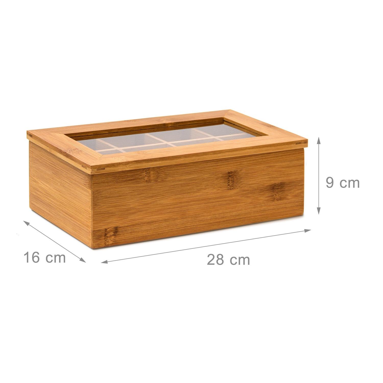 B2X Teebox Bambus lackiert 6 und 8 Fächer