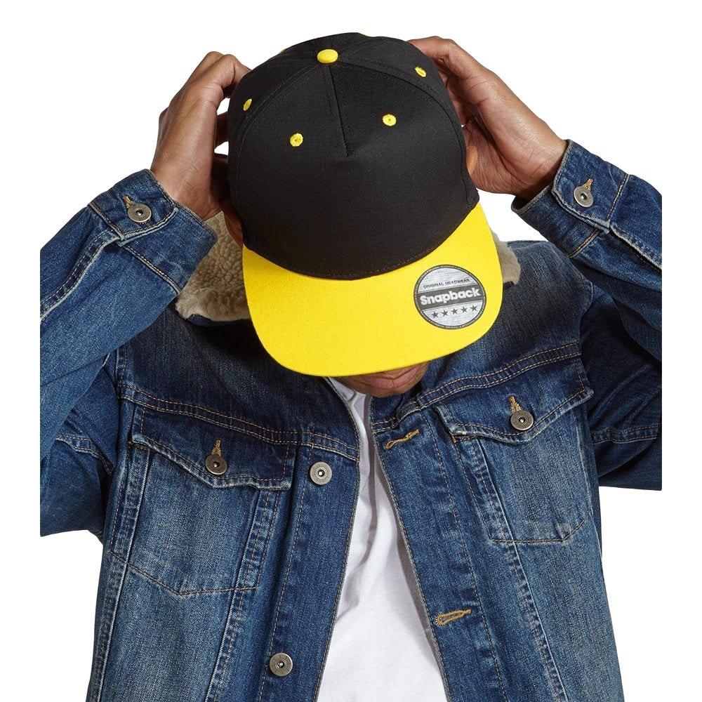 Beechfield 5 Panel Kontrast Snapback Kappe (2 StückPackung)