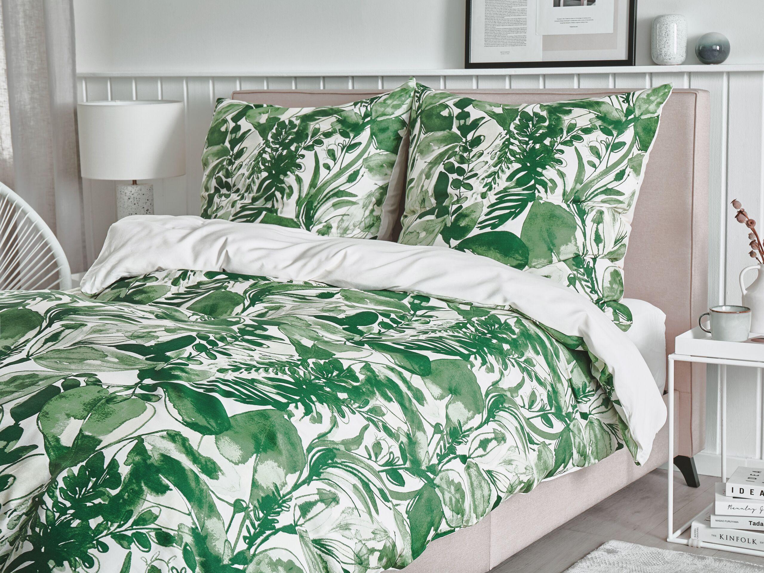 Beliani Bettwäsche-Set aus Baumwollsatin Modern GREENWOOD