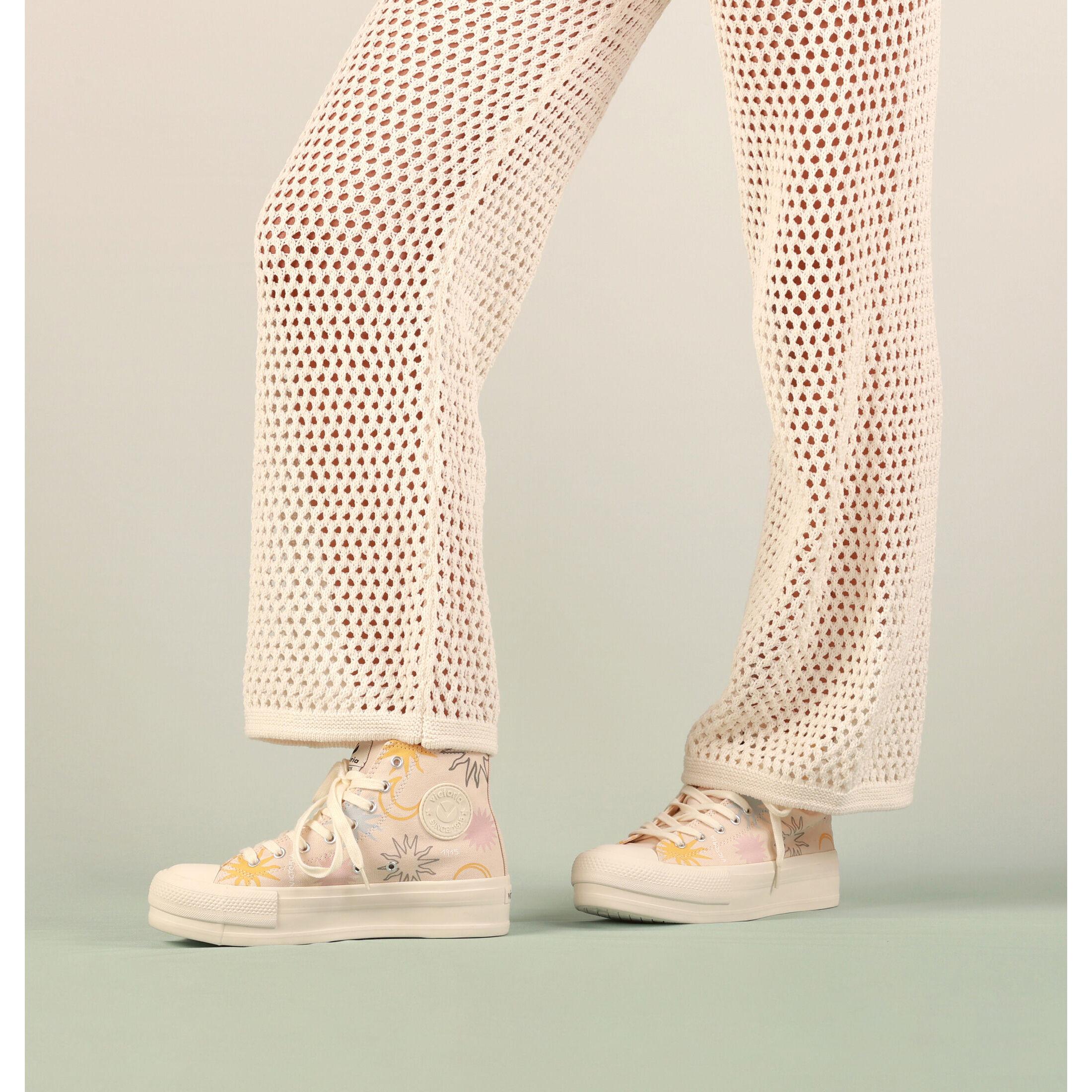 Victoria hoher sneaker mit sonnenprint, damen doble