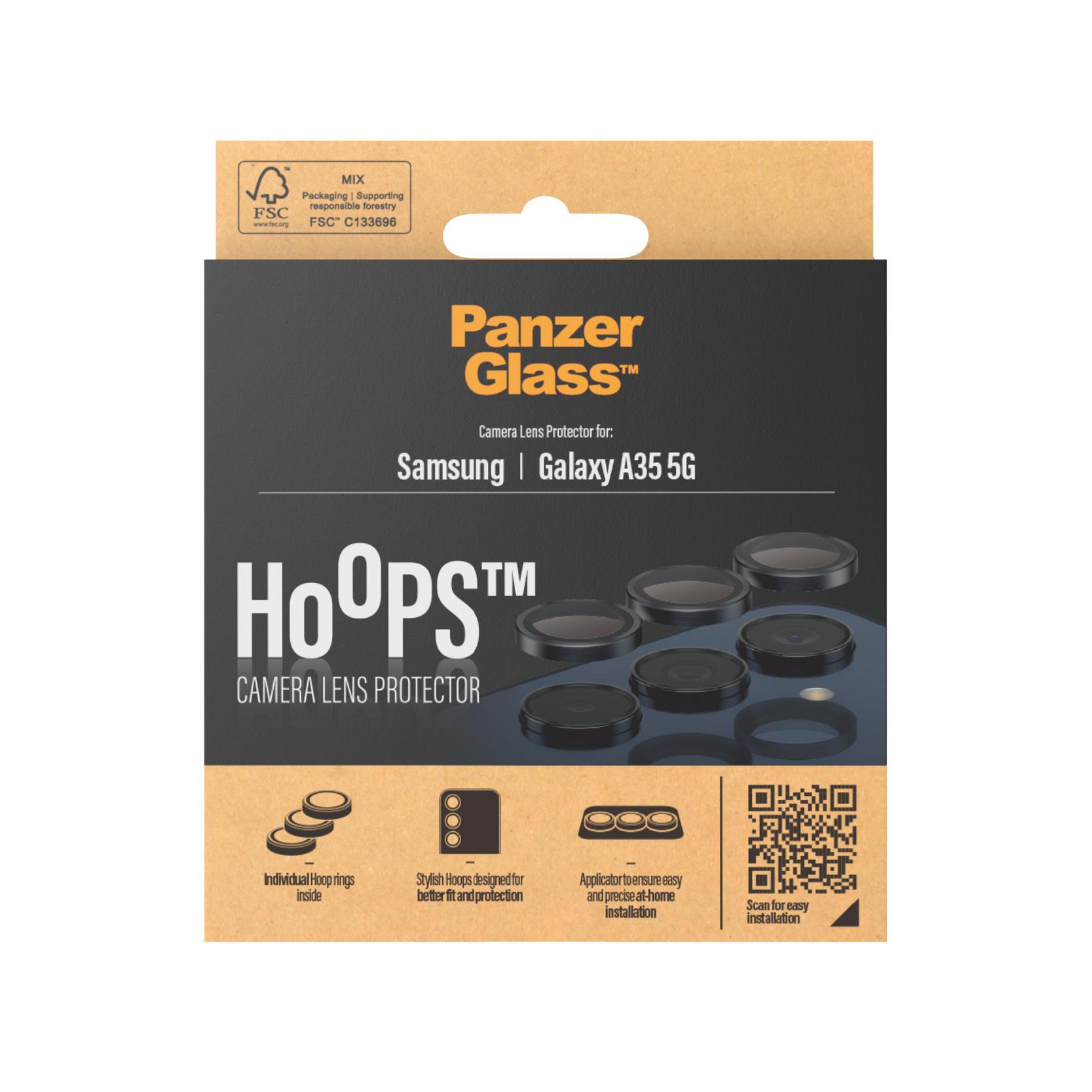 PanzerGlass ® Hoops® Schwarz Kameraschutz Samsung Galaxy A35 5G