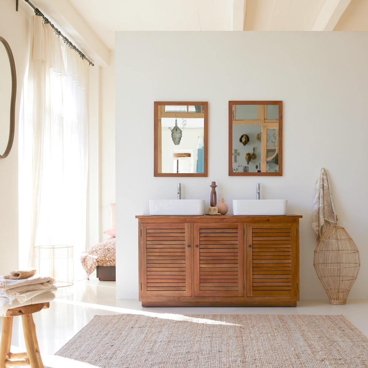 Tikamoon Waschtischunterschrank aus massiver Akazie 140 cm Loggia