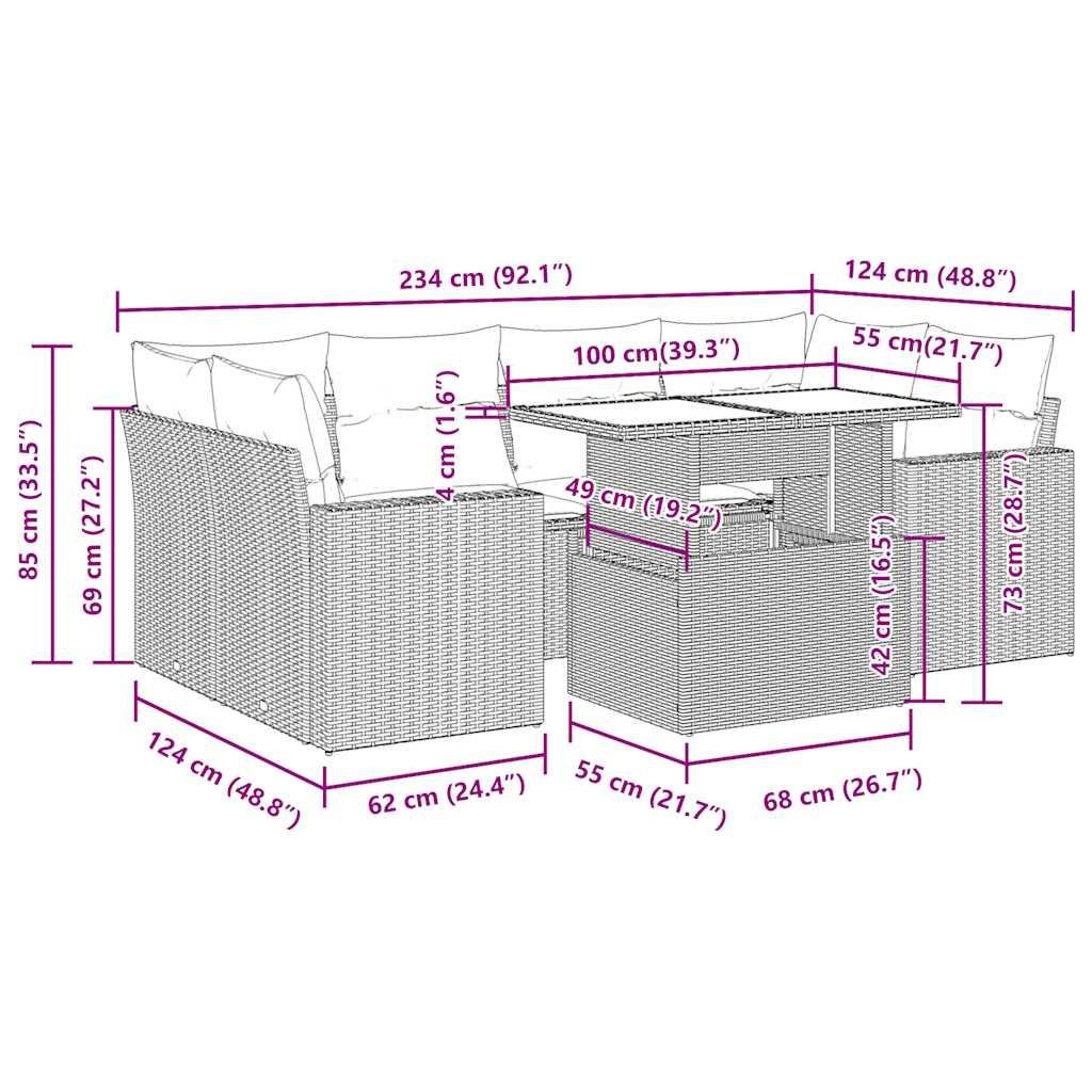 VidaXL Gartensofa set poly-rattan