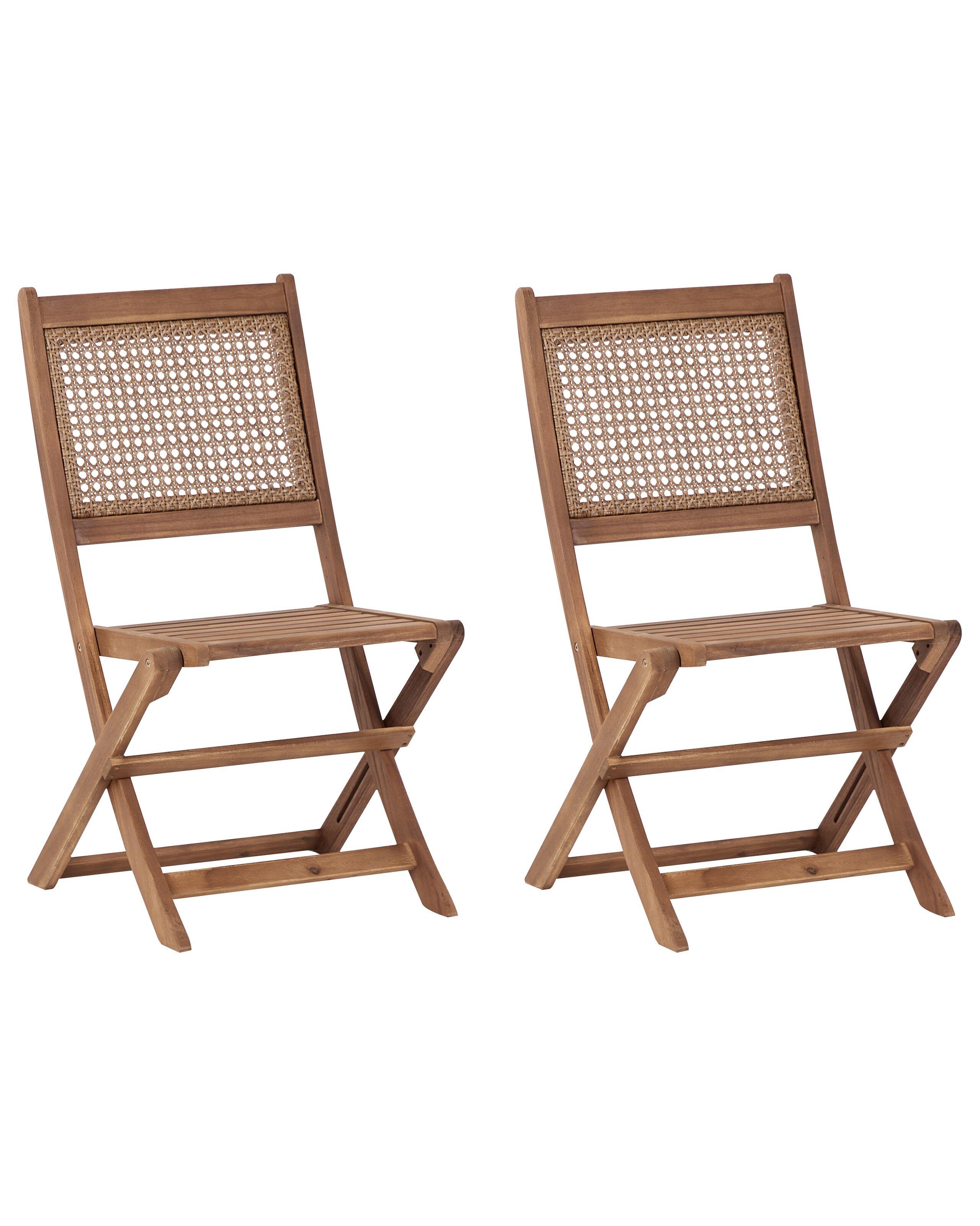 Beliani Gartenstuhl 2er Set aus FSC® zertifiziertes Akazienholz Klassisch PARAGGI