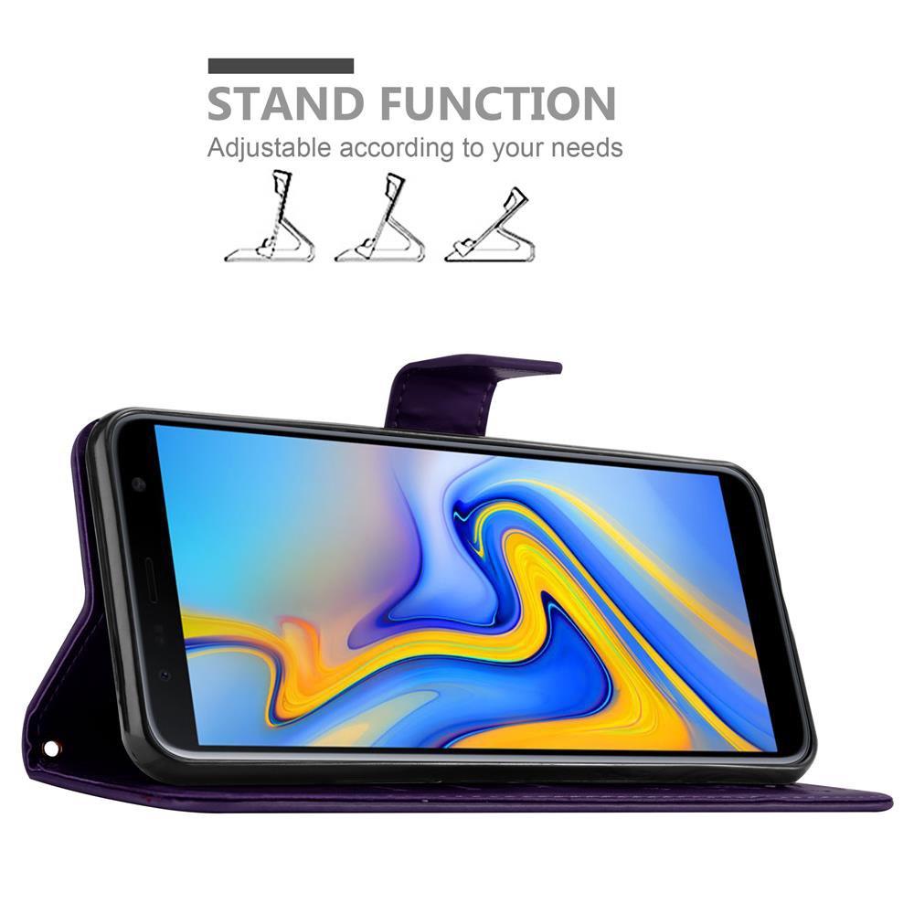 Cadorabo Hülle für Samsung Galaxy J6 PLUS Blumen Design Magnetverschluss