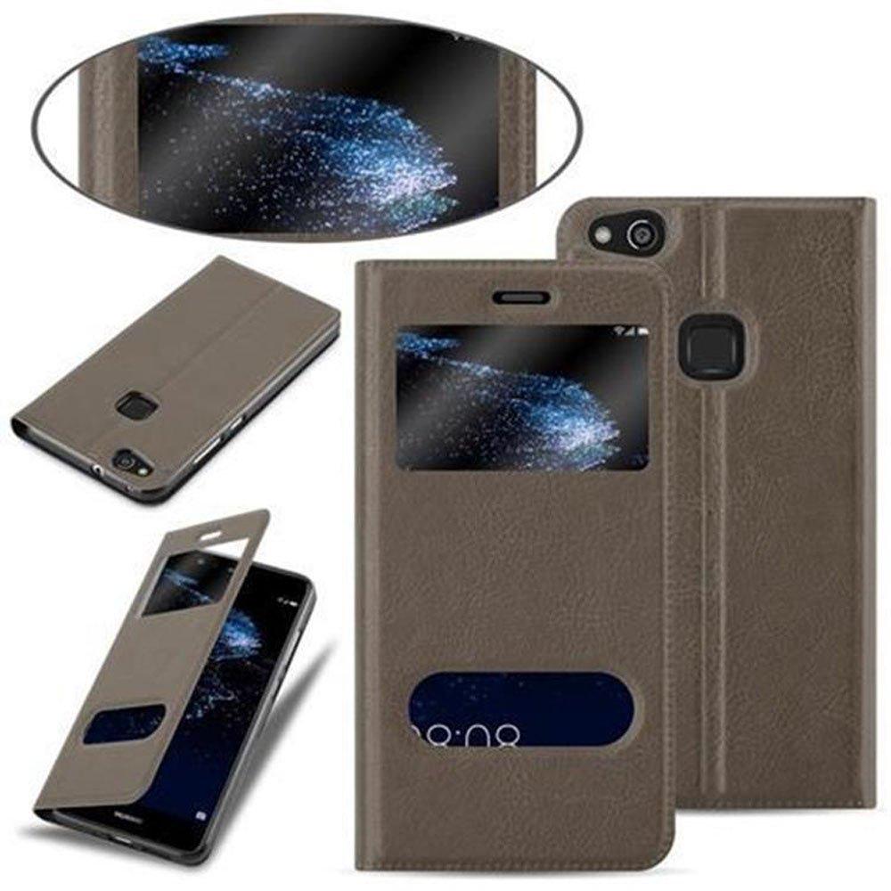 Cadorabo Hülle für Huawei P10 LITE Magnetverschluss, 2 Sichtfenstern