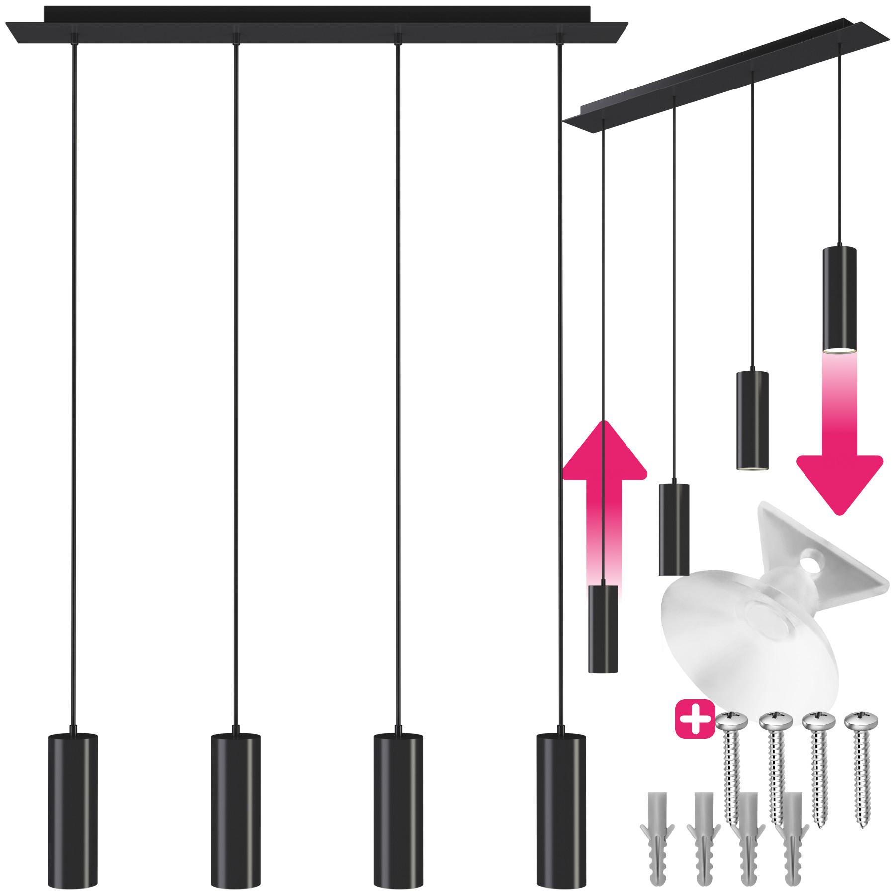 Tectake Pendelleuchte Lumea, 4-flammig, längenverstellbare Kabel