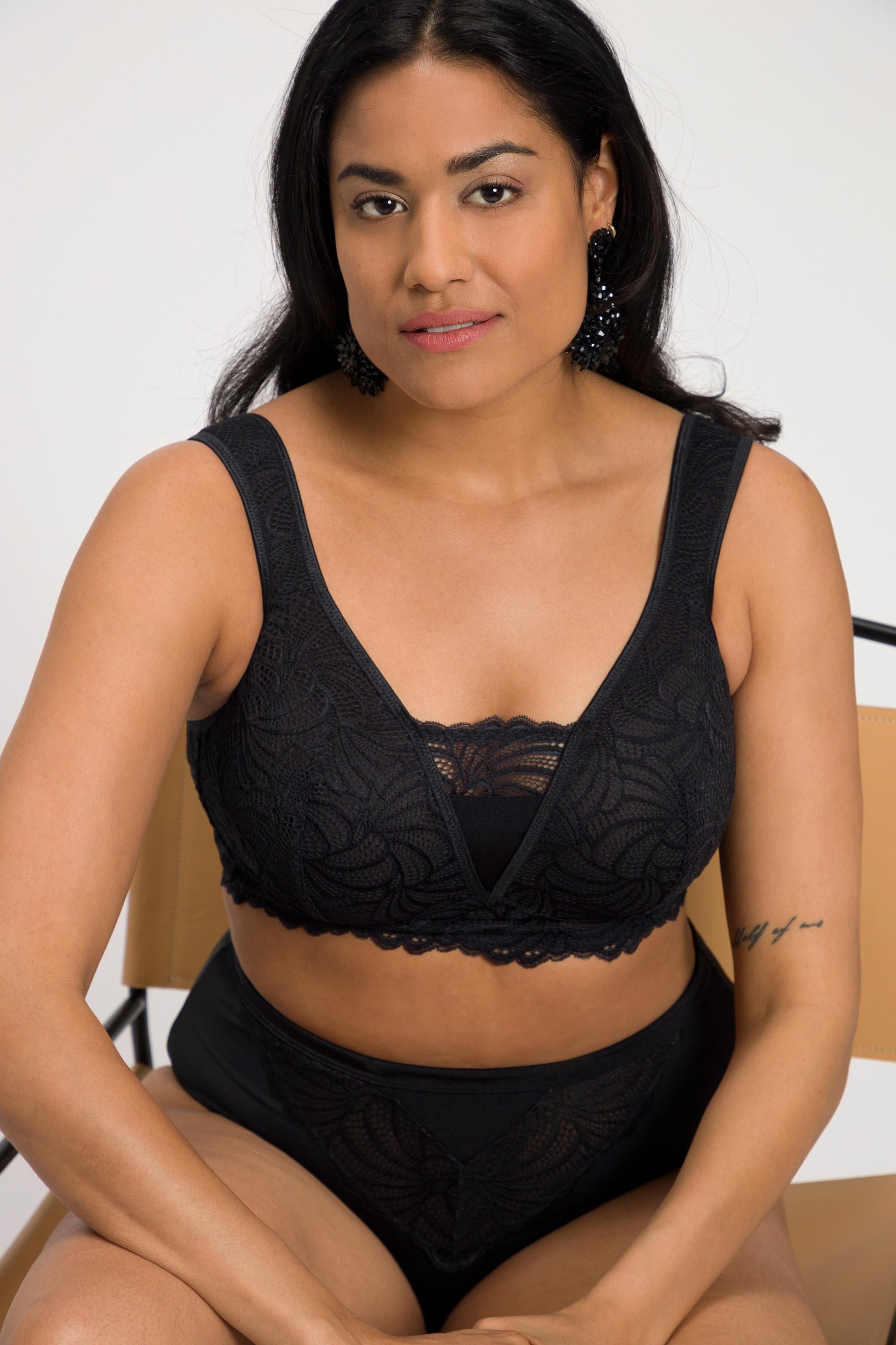 Ulla Popken Bralette, Spitze, ohne Bügel, Cup B - F