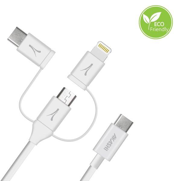 Akashi USB-C /USB-C, Lightning, Micro-USB Kabel
