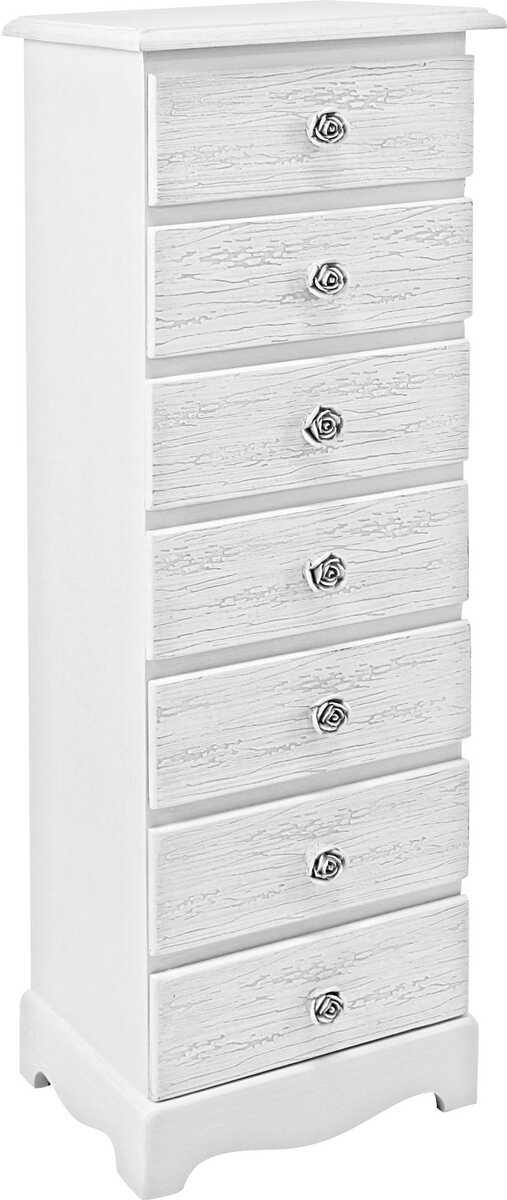 mutoni Holzkommode Blanc 7 Schubladen