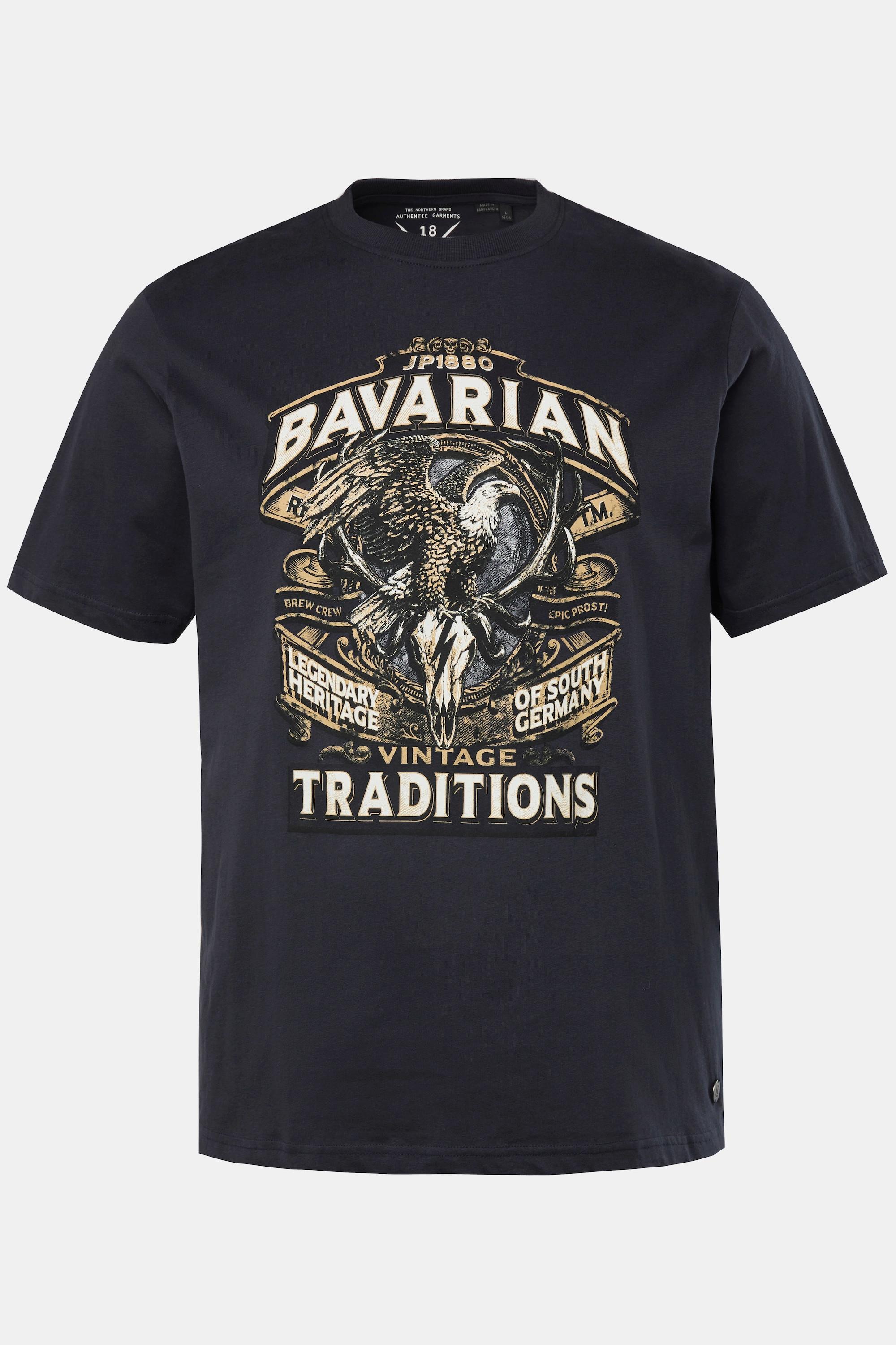 JP1880 Halbarm Trachten Print Rundhals T-Shirt