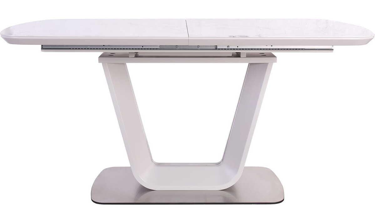mutoni Ausziehtisch marmoroptik 200x90x77 weiss