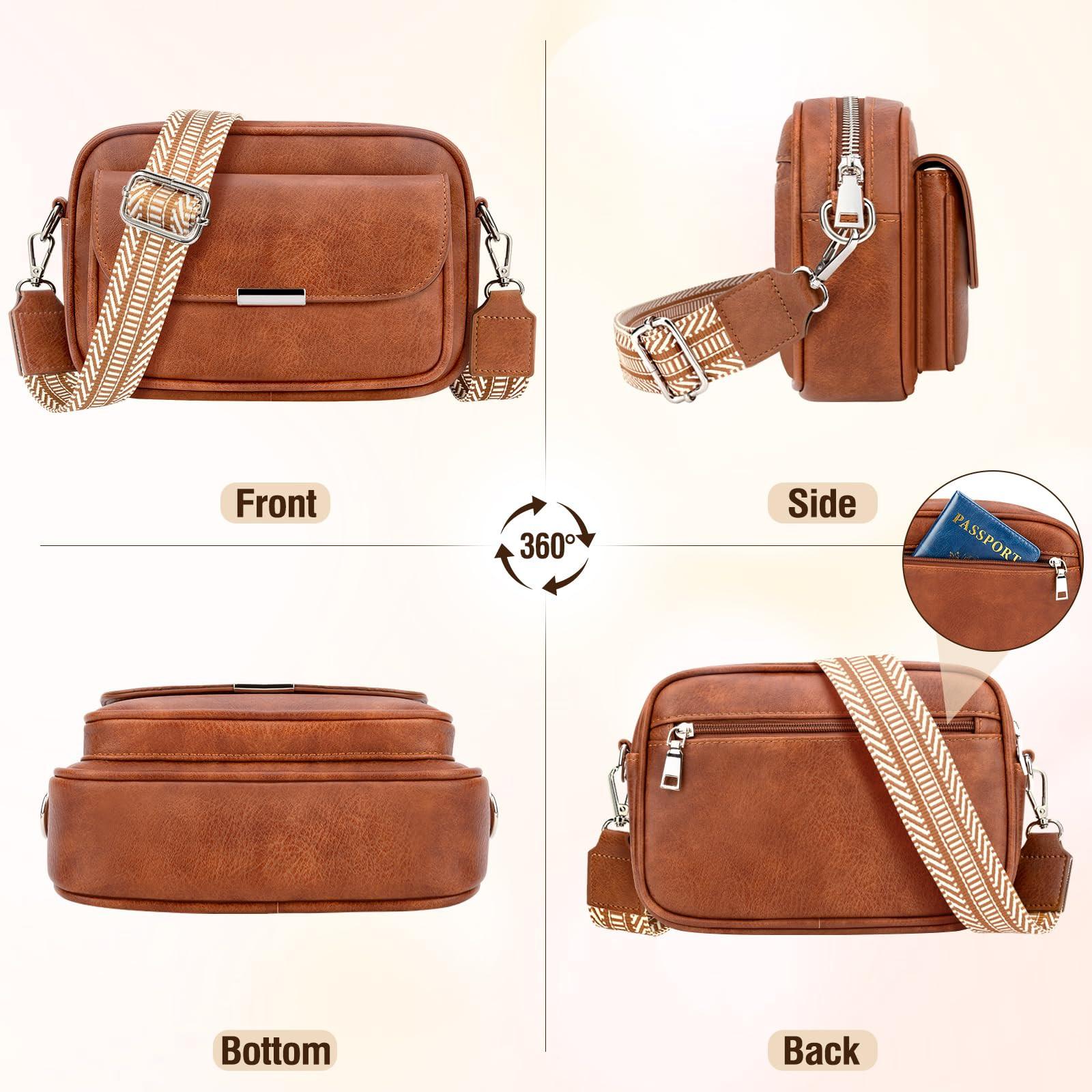 Only-bags.store Crossbody Tasche Leder Umhängetasche Medium Handtasche mit breitem Riemen Verstellbare Umhängetasche mit Fransen für Reisen Crossbody Tasche Leder Umhängetasche Medium Handtasche mit breitem Riemen Verstellbare Umhängetasche mit Frans