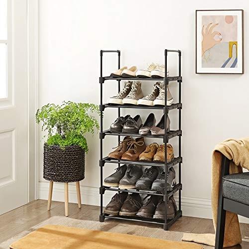 Pricenet Platzsparendes Schuhregal mit 6 Ablagen – stabiler Organizer aus Eisen