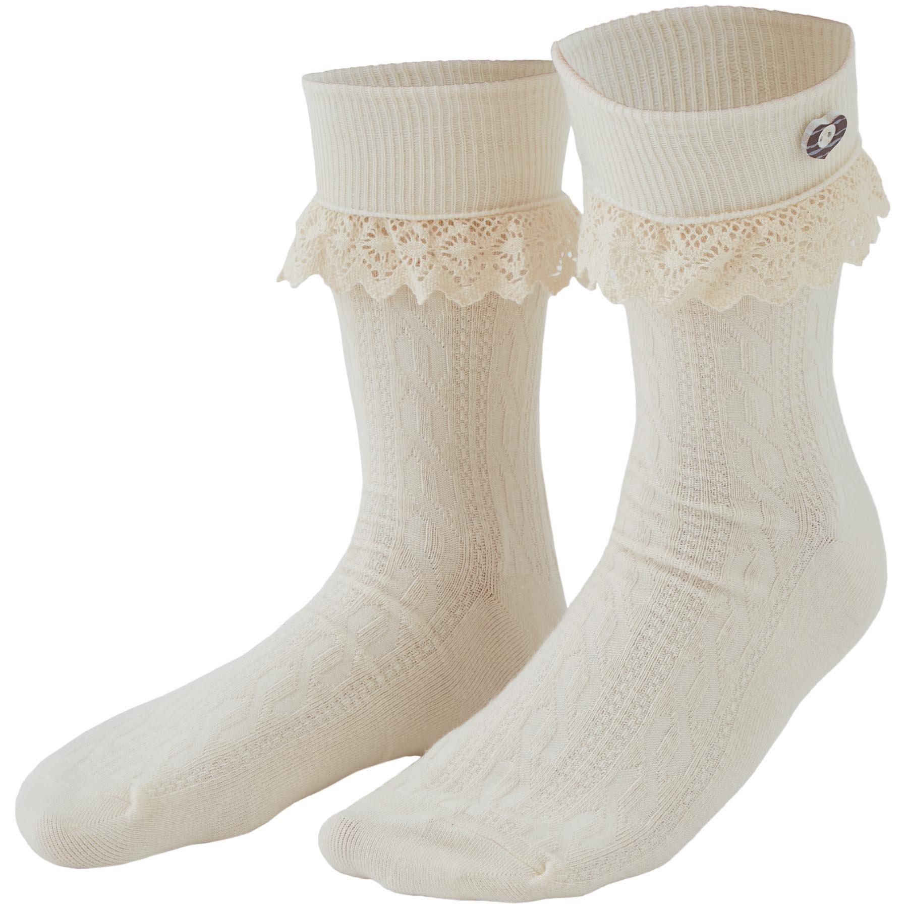 Tectake Socken mit Spitze