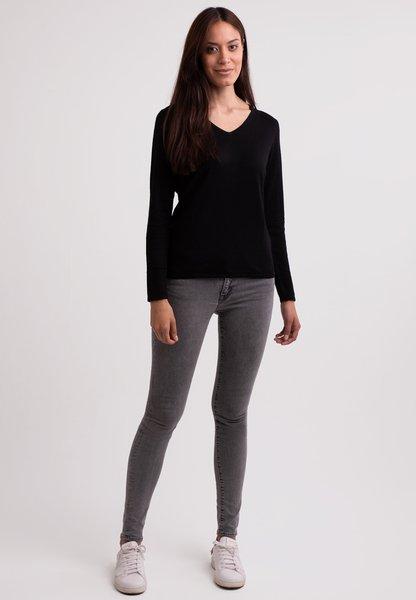 CASH-MERE.CH Seide Kaschmir V-Ausschnitt Pullover