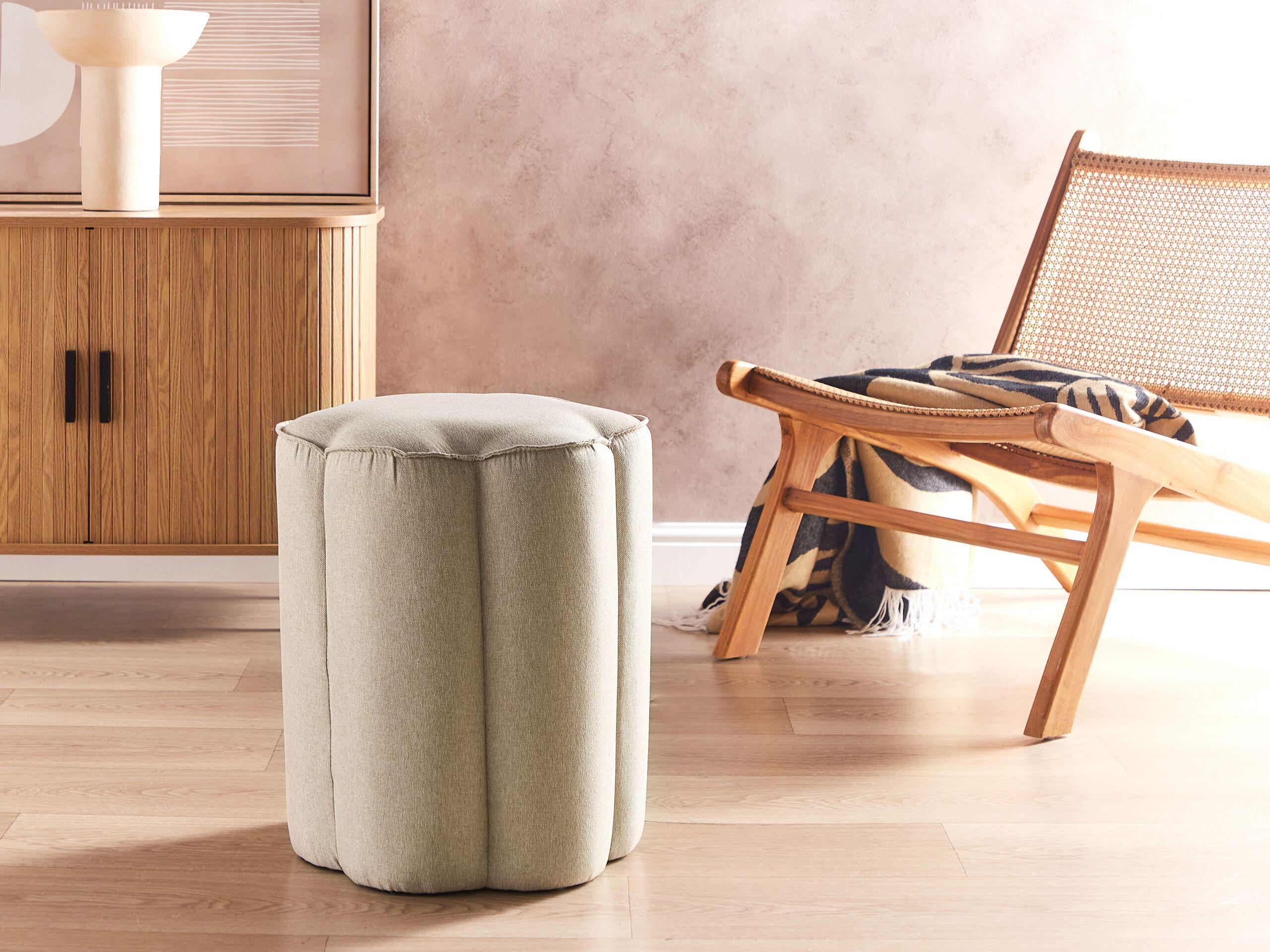 Beliani Pouf aus Kunstleinen Modern TAPPEN
