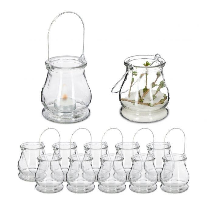 B2X Laterne transparent 12er Set